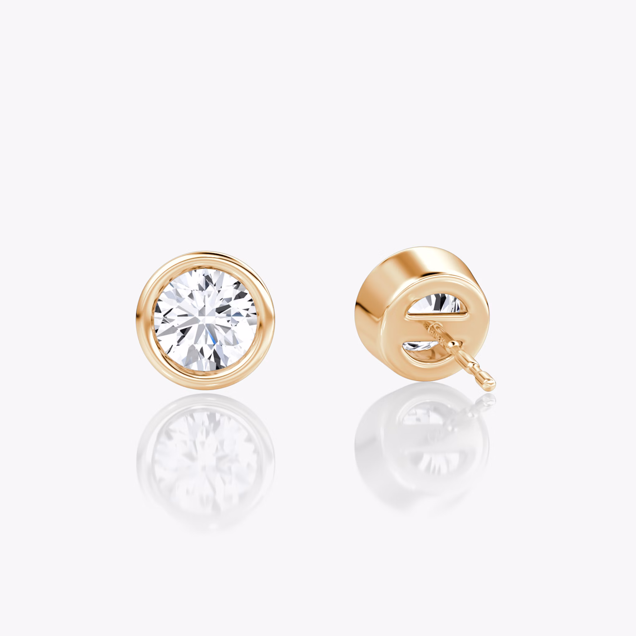 Bezel Solitaire Stud | Round Brilliant | 14k | Rose Gold | caratWeight: 0.50ct