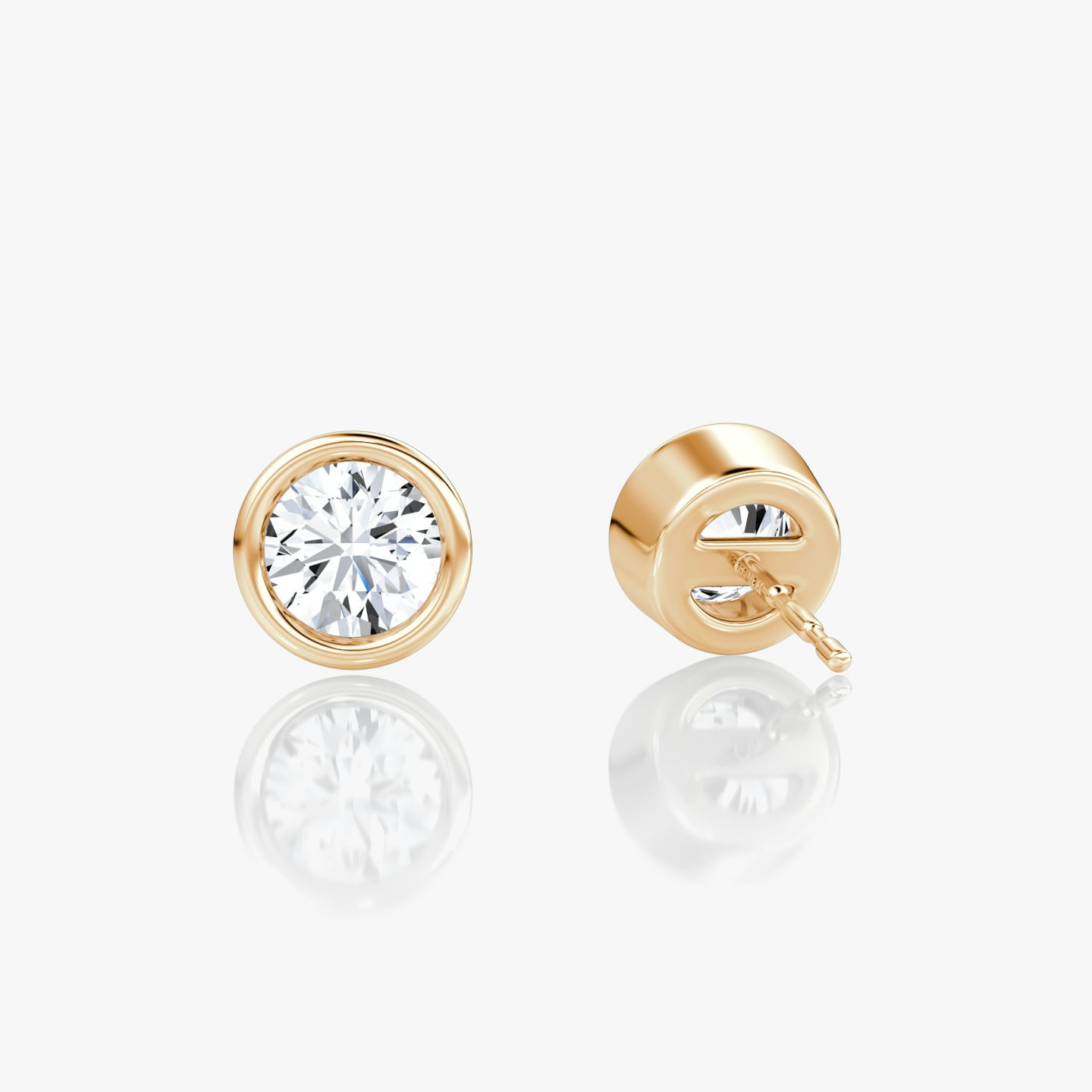 Bezel Solitaire Stud | Round Brilliant | 14k | Rose Gold | caratWeight: 0.50ct