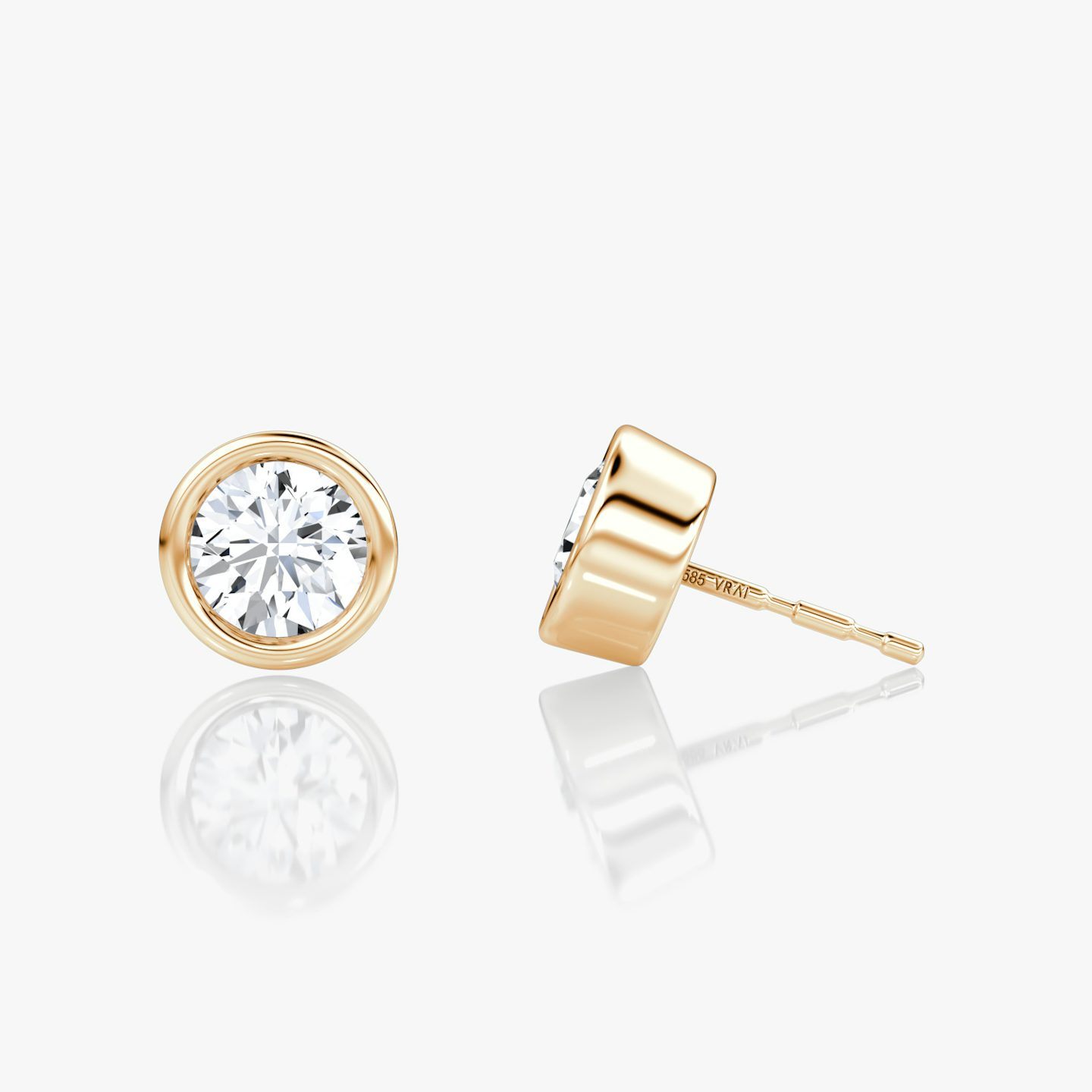 Bezel Solitaire Stud | Round Brilliant | 14k | Rose Gold | caratWeight: 0.50ct