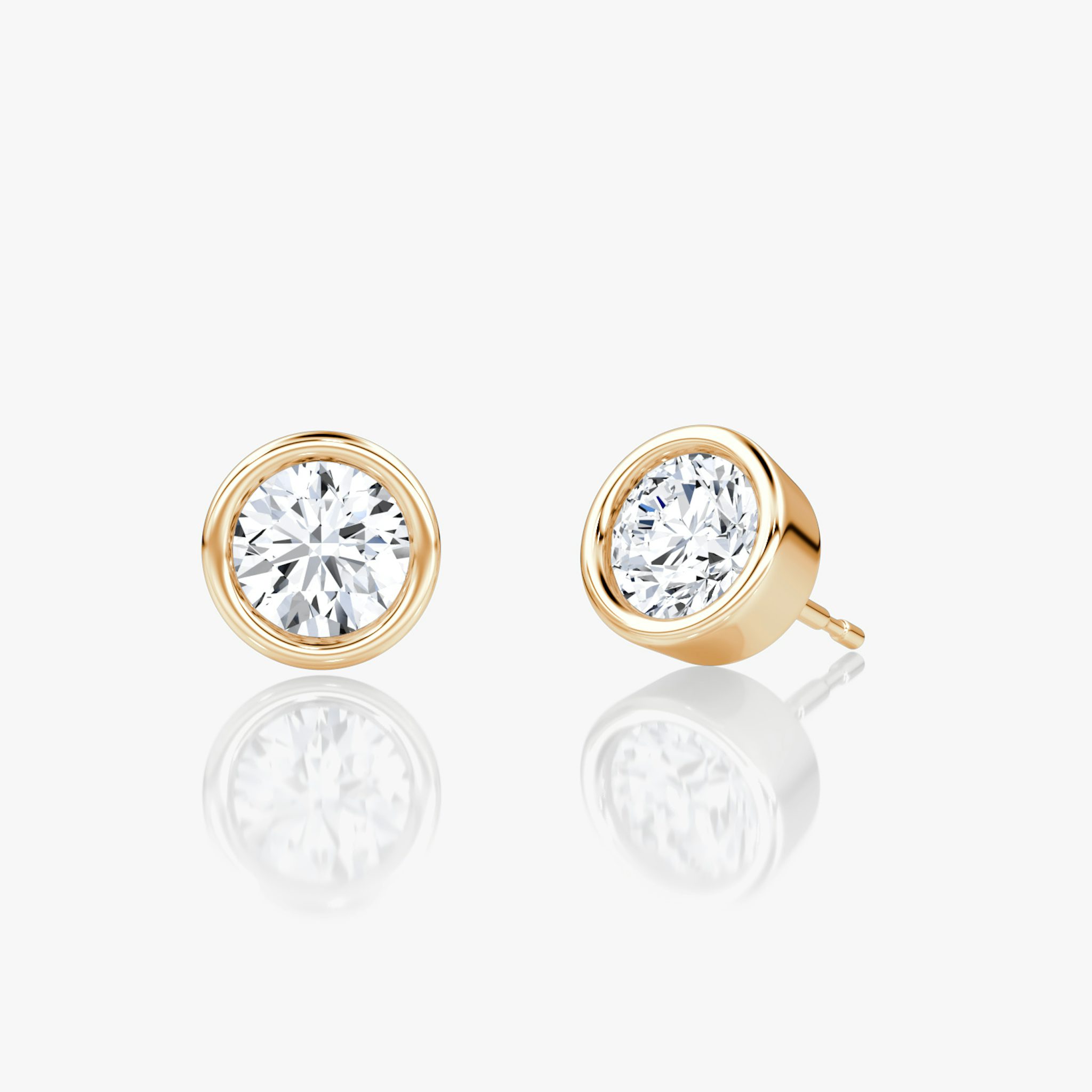 Bezel Solitaire Stud | Round Brilliant | 14k | Rose Gold | caratWeight: 0.50ct