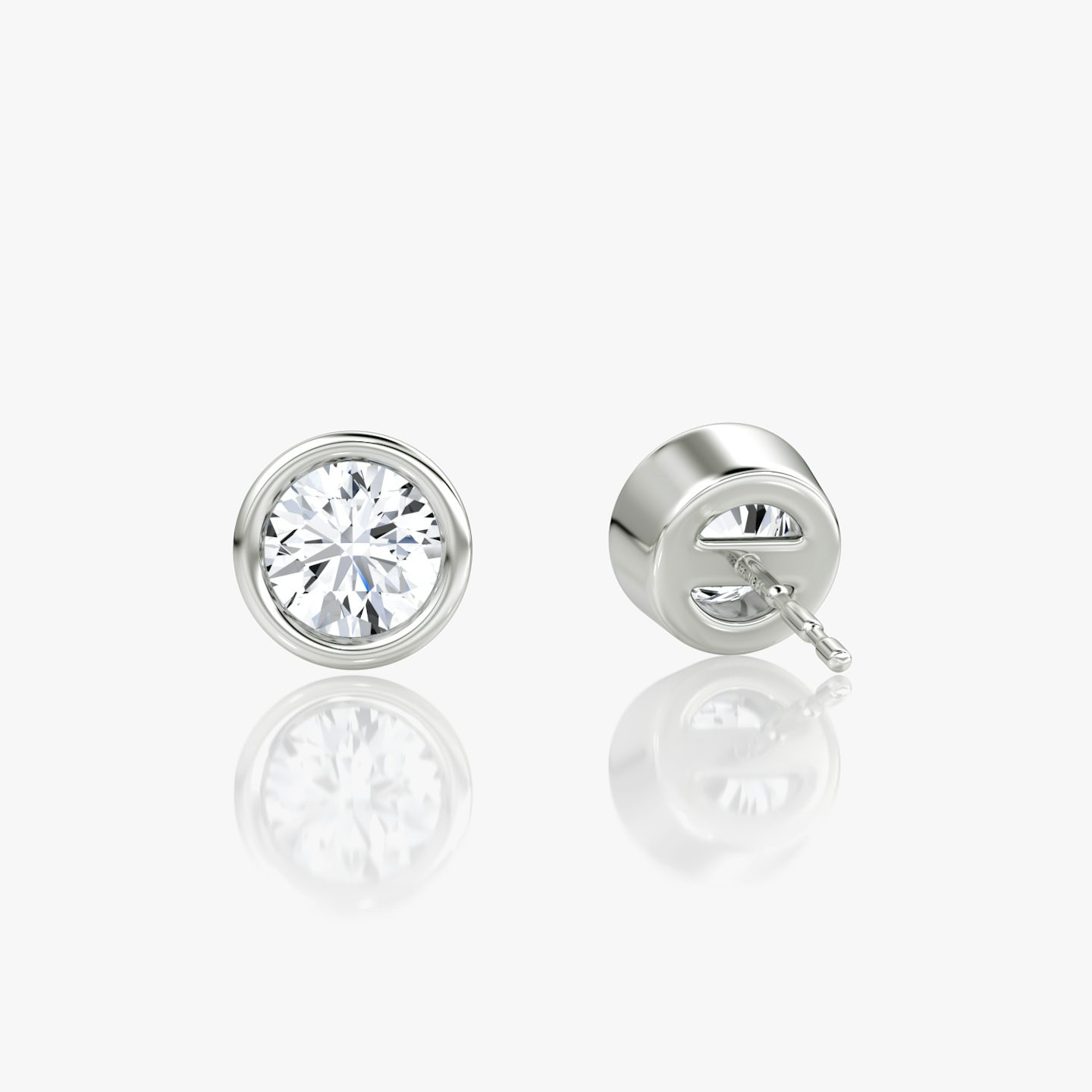 Bezel Solitaire Stud | Round Brilliant | 14k | White Gold | caratWeight: 0.50ct