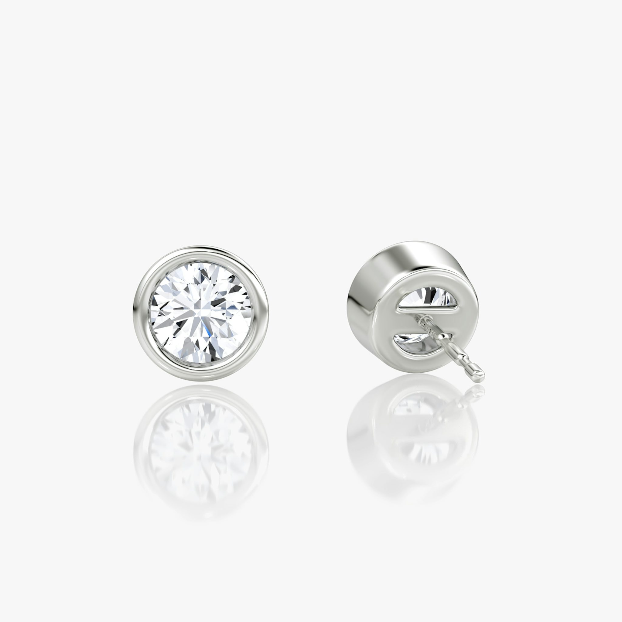 Bezel Solitaire Stud | Round Brilliant | 14k | White Gold | caratWeight: 0.50ct