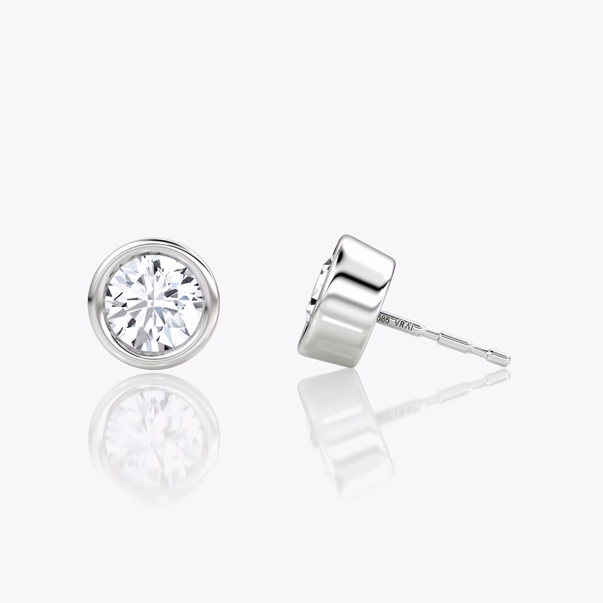 Bezel Solitaire Stud | Round Brilliant | 14k | White Gold | caratWeight: 0.50ct