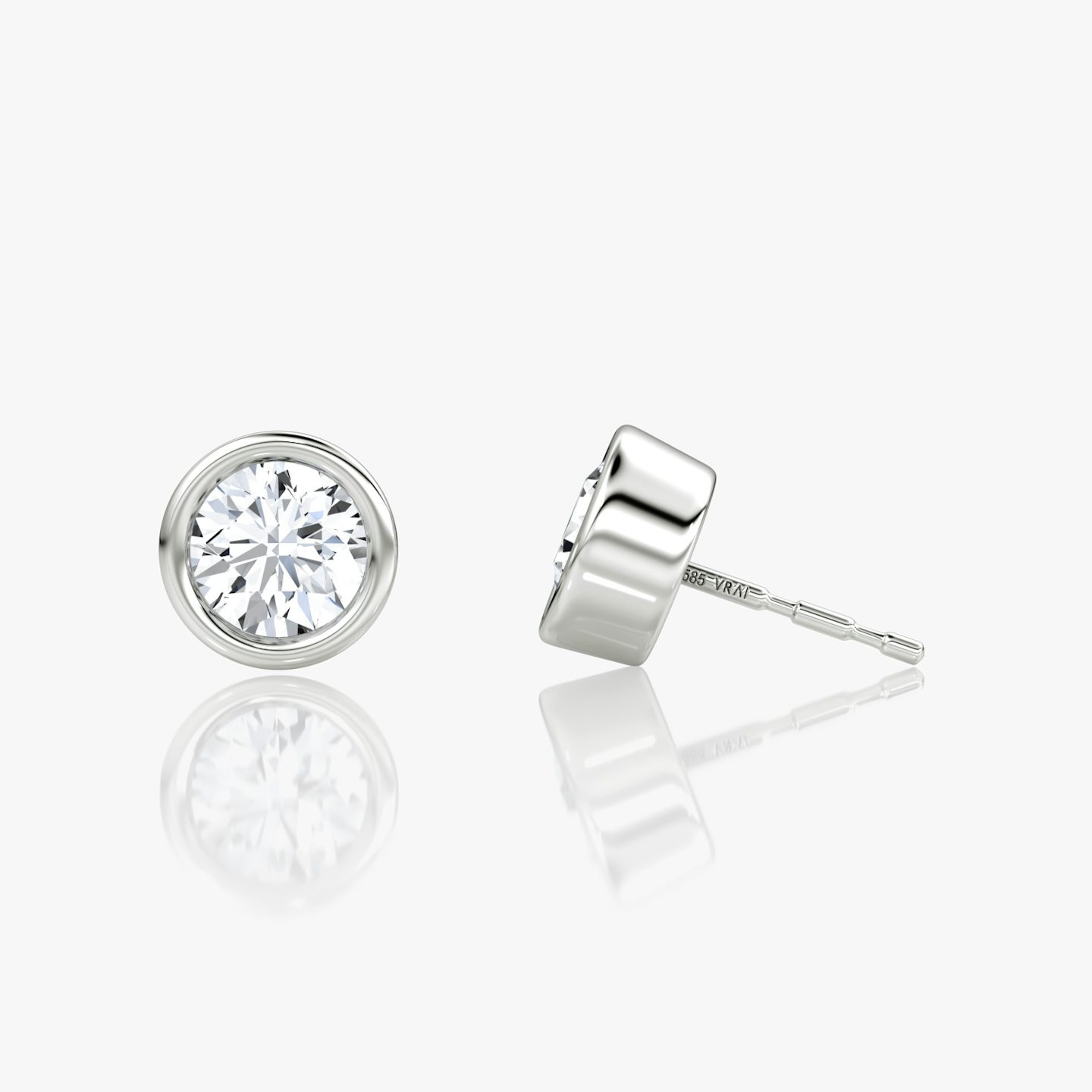Bezel Solitaire Stud | Round Brilliant | 14k | White Gold | caratWeight: 0.50ct