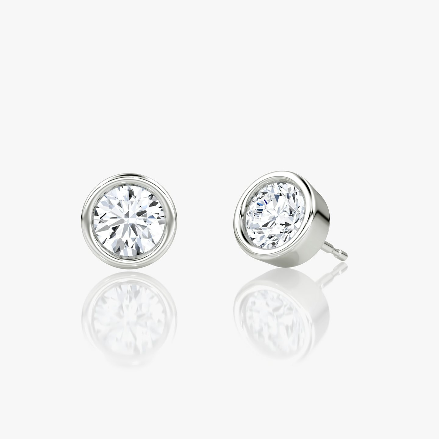 Bezel Solitaire Stud | Round Brilliant | 14k | White Gold | caratWeight: 0.50ct