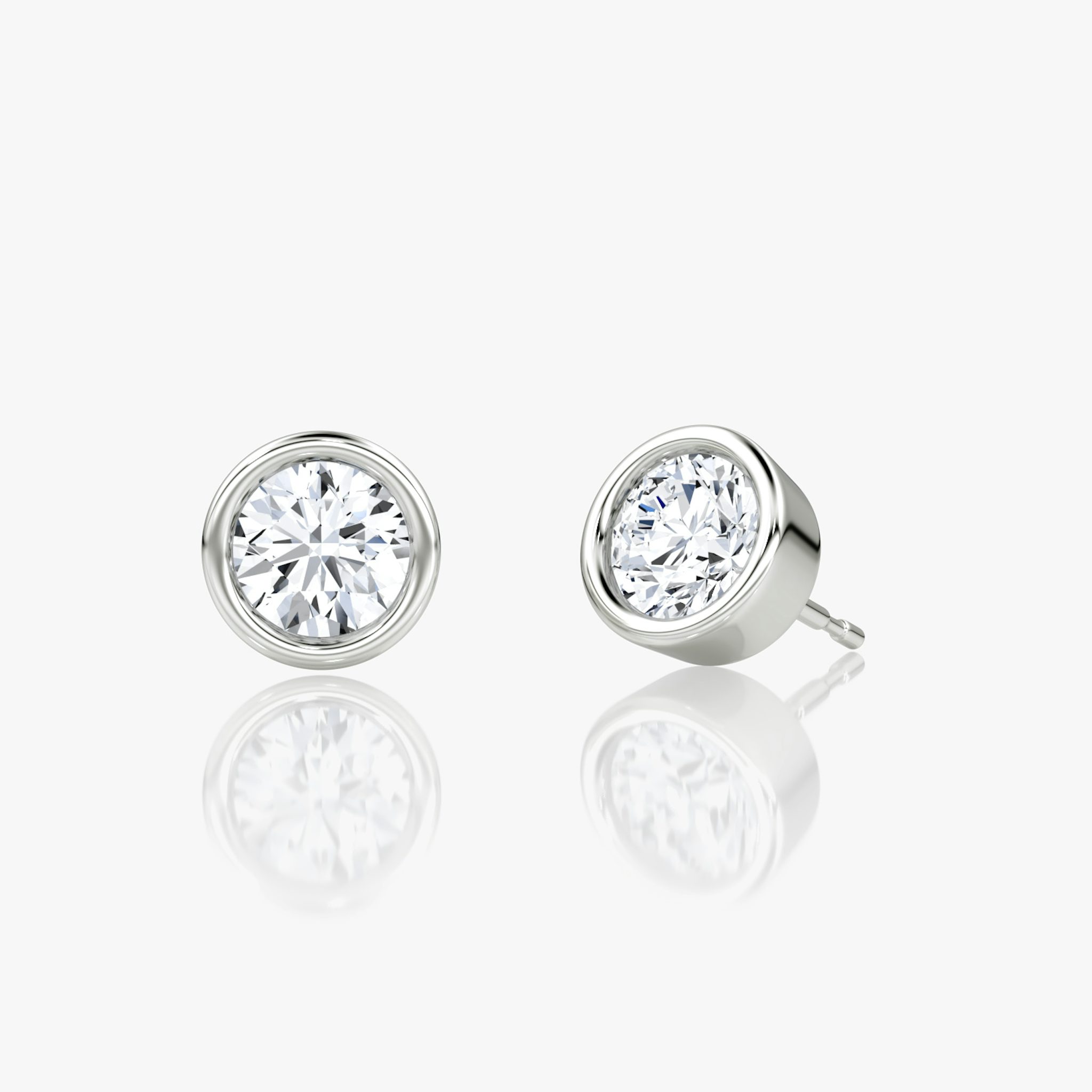 Bezel Solitaire Stud | Round Brilliant | 14k | White Gold | caratWeight: 0.50ct