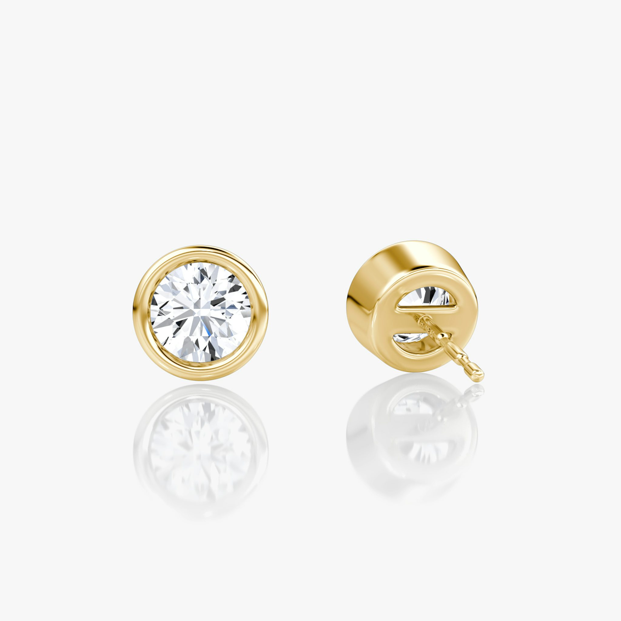 Bezel Solitaire Stud | Round Brilliant | 14k | Yellow Gold | caratWeight: 0.50ct