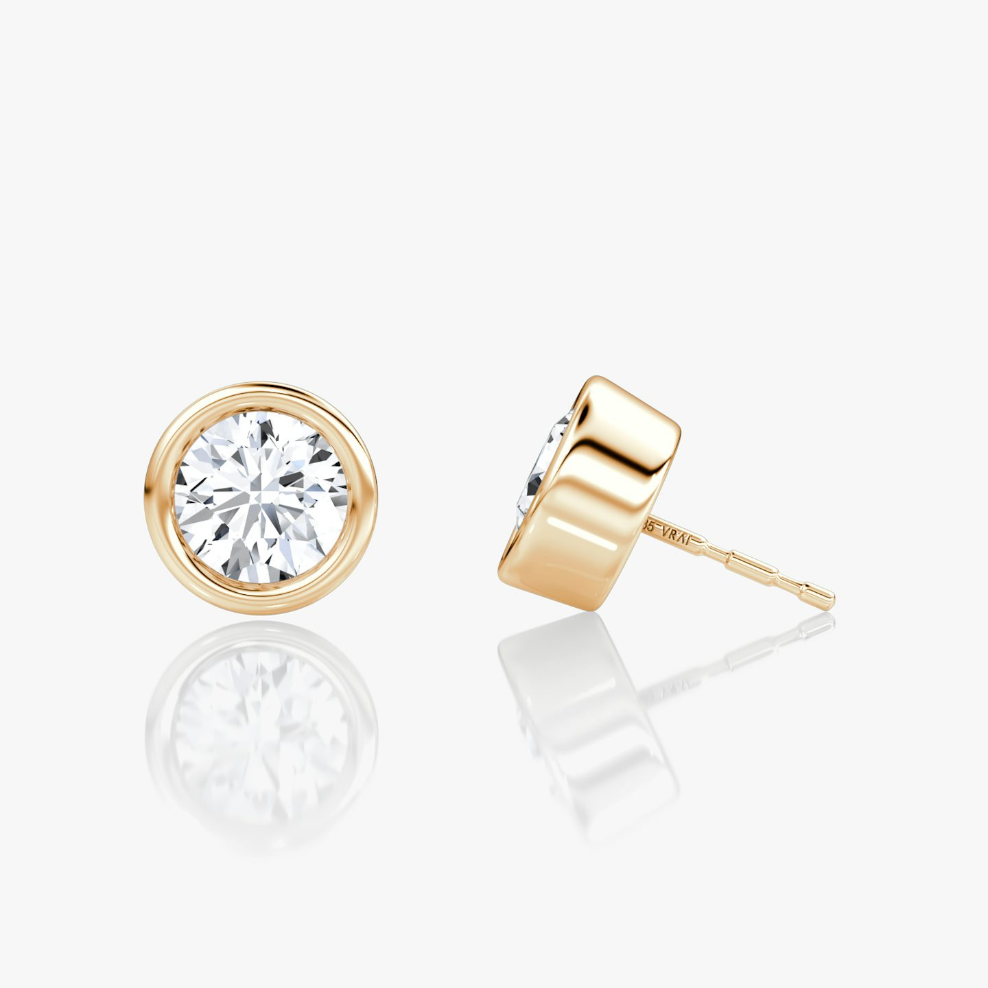 Bezel Solitaire Stud | Round Brilliant | 14k | Rose Gold | caratWeight: 0.75ct