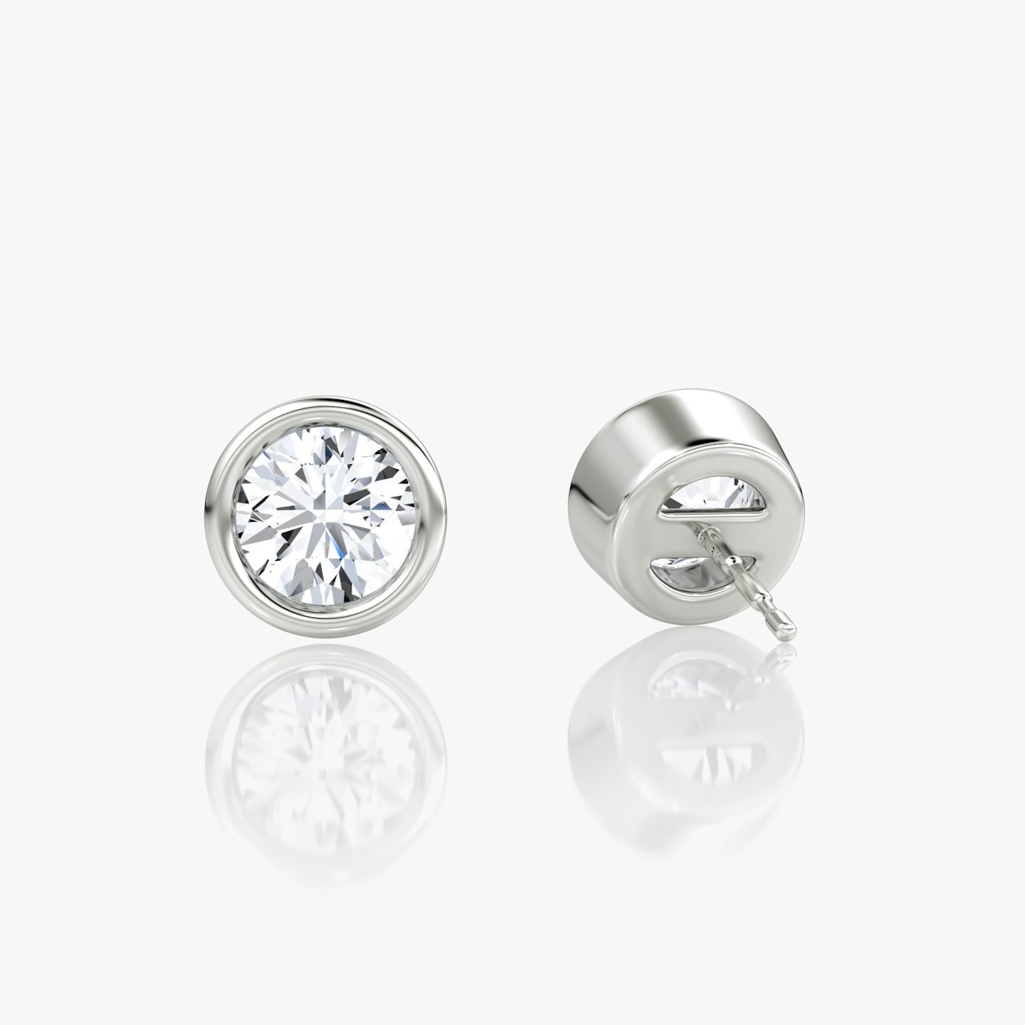 Bezel Solitaire Stud | Round Brilliant | 14k | White Gold | caratWeight: 0.75ct