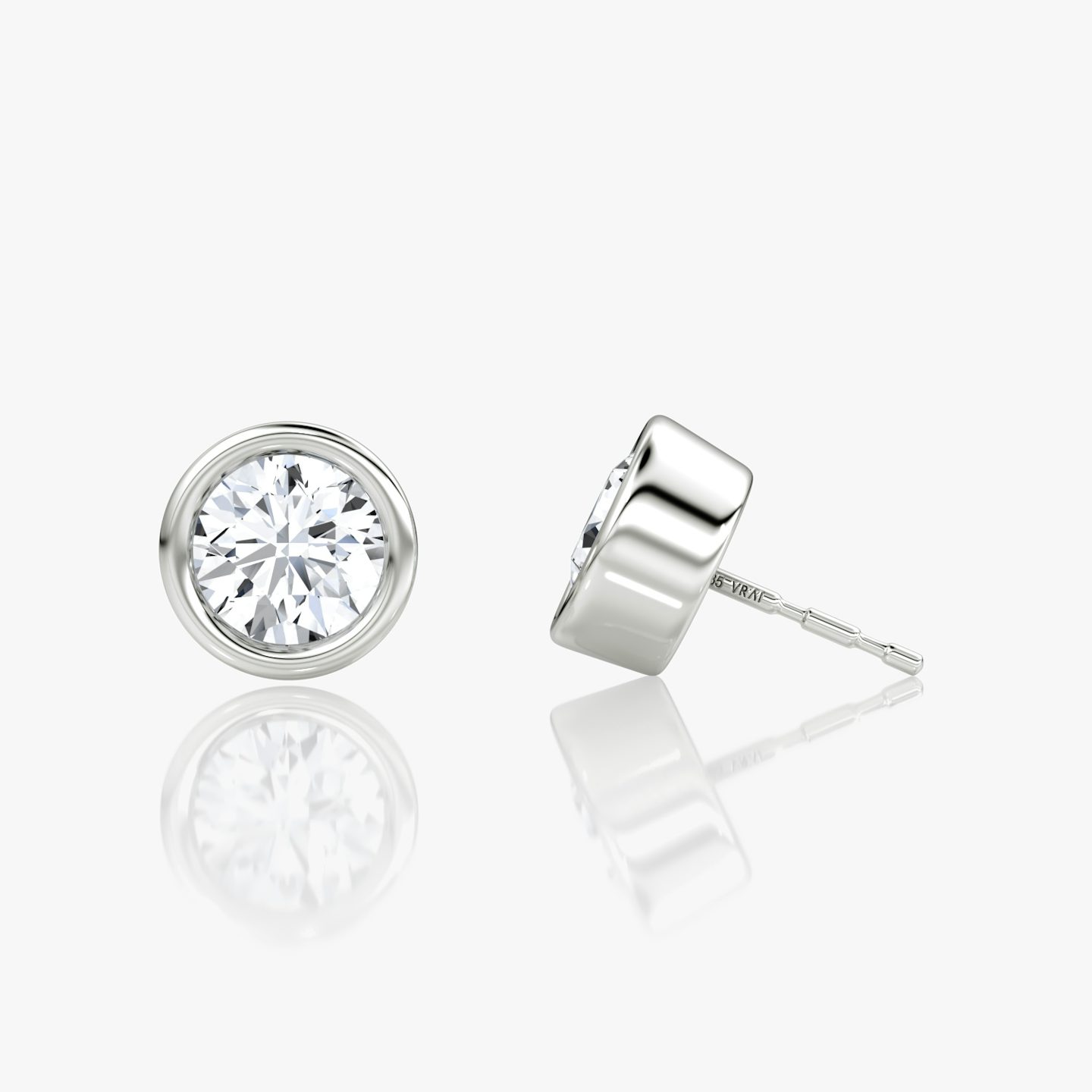 Bezel Solitaire Stud | Round Brilliant | 14k | White Gold | caratWeight: 0.75ct
