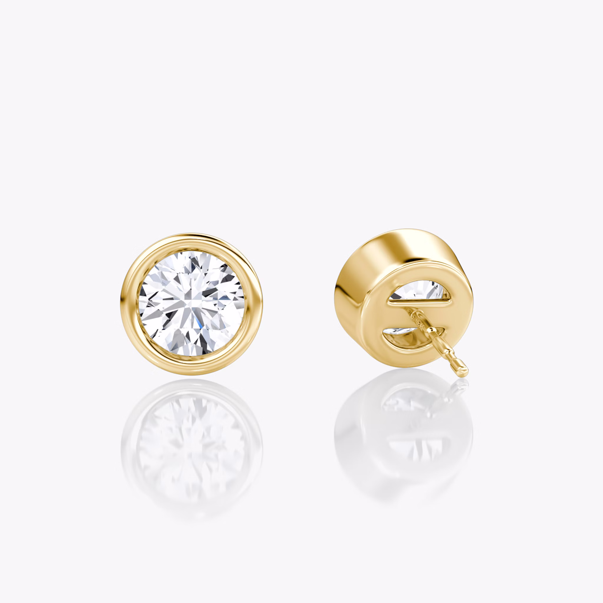 Bezel Solitaire Stud | Round Brilliant | 14k | Yellow Gold | caratWeight: 0.75ct