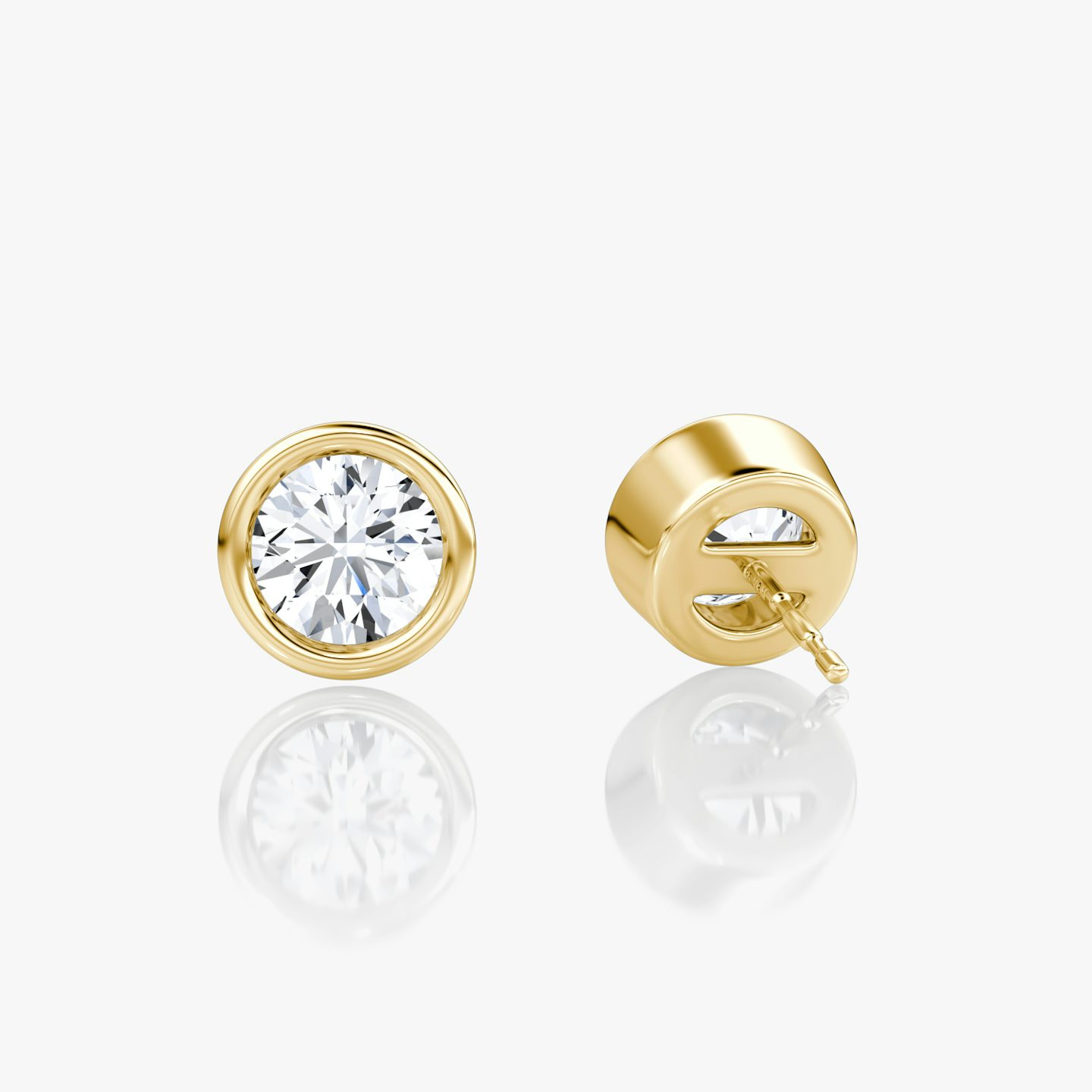 Bezel Solitaire Stud | Round Brilliant | 14k | Yellow Gold | caratWeight: 0.75ct