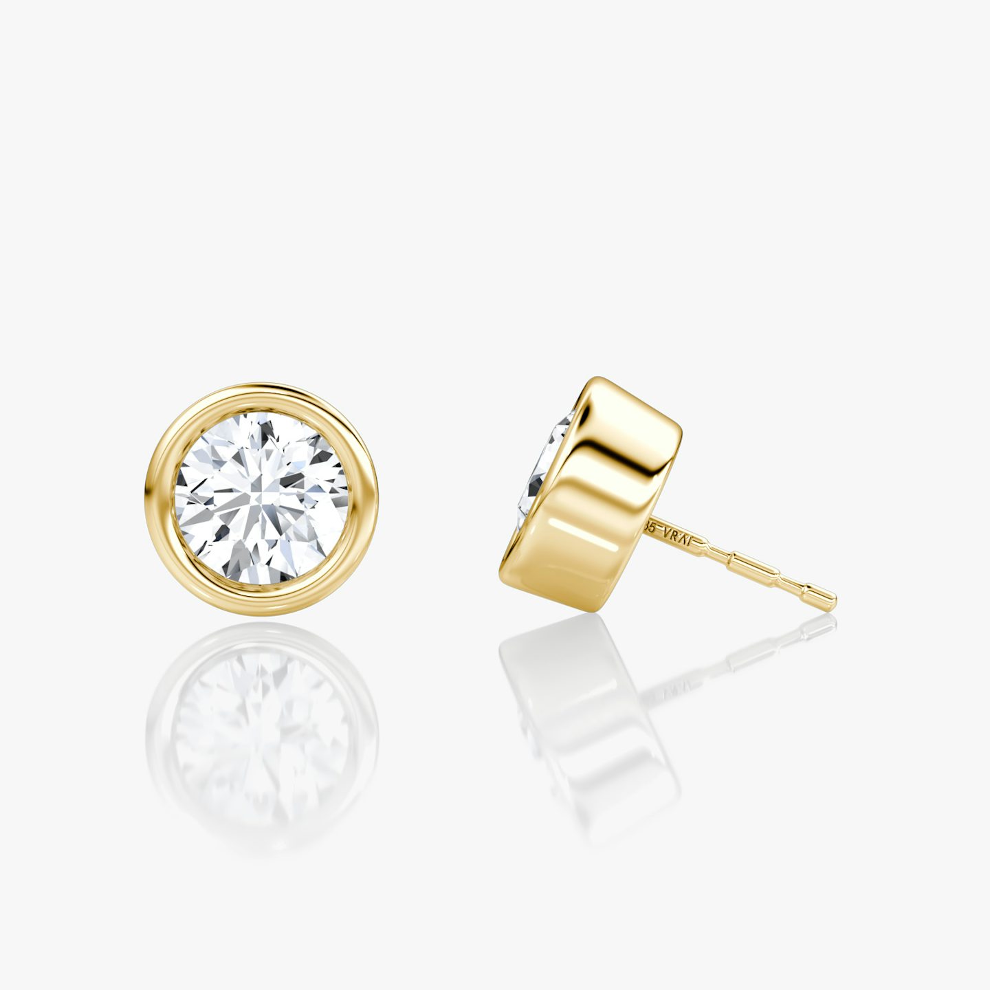 Bezel Solitaire Stud | Round Brilliant | 14k | Yellow Gold | caratWeight: 0.75ct