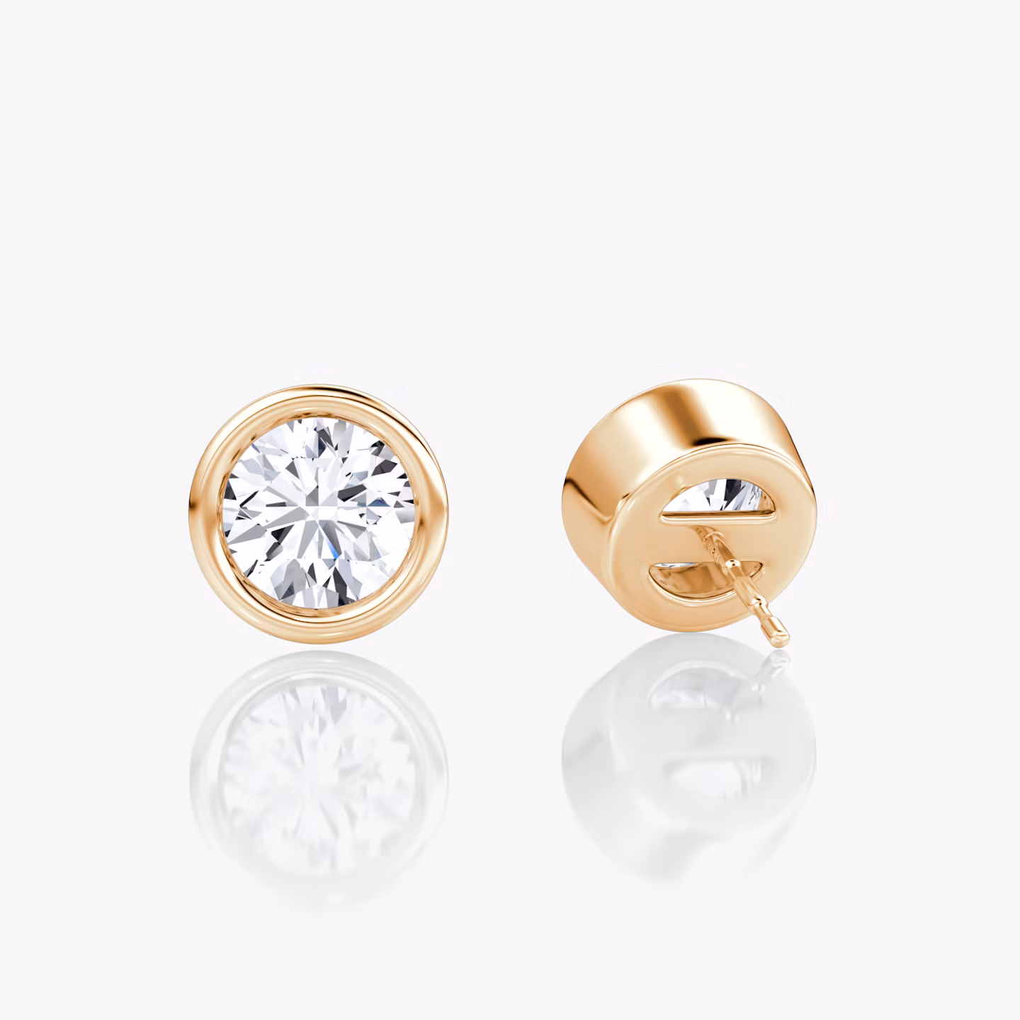 Bezel Solitaire Stud | Round Brilliant | 14k | Rose Gold | caratWeight: other