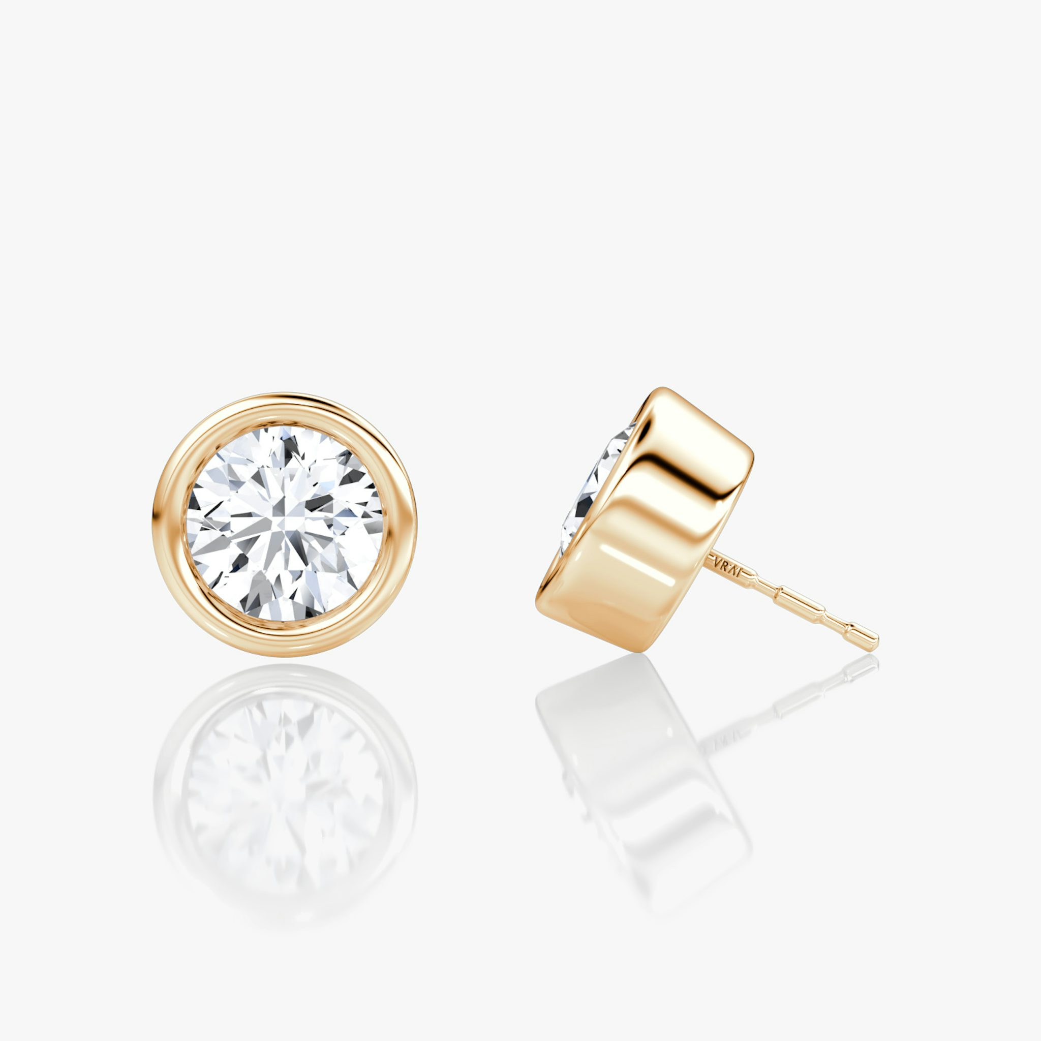 Bezel Solitaire Stud | Round Brilliant | 14k | Rose Gold | caratWeight: 1.0ct