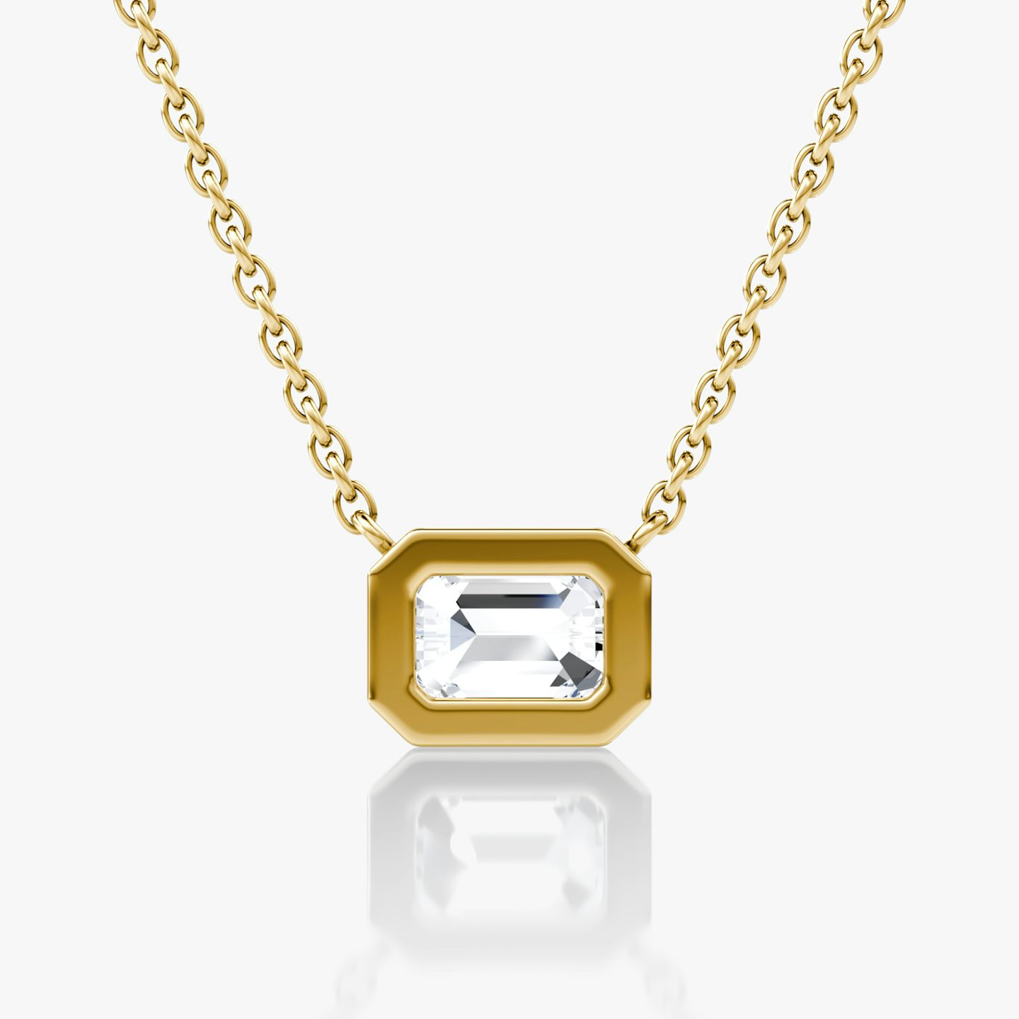 Bezel Solitaire Necklace | Emerald | 14k | Yellow Gold | caratWeight: 0.75ct
