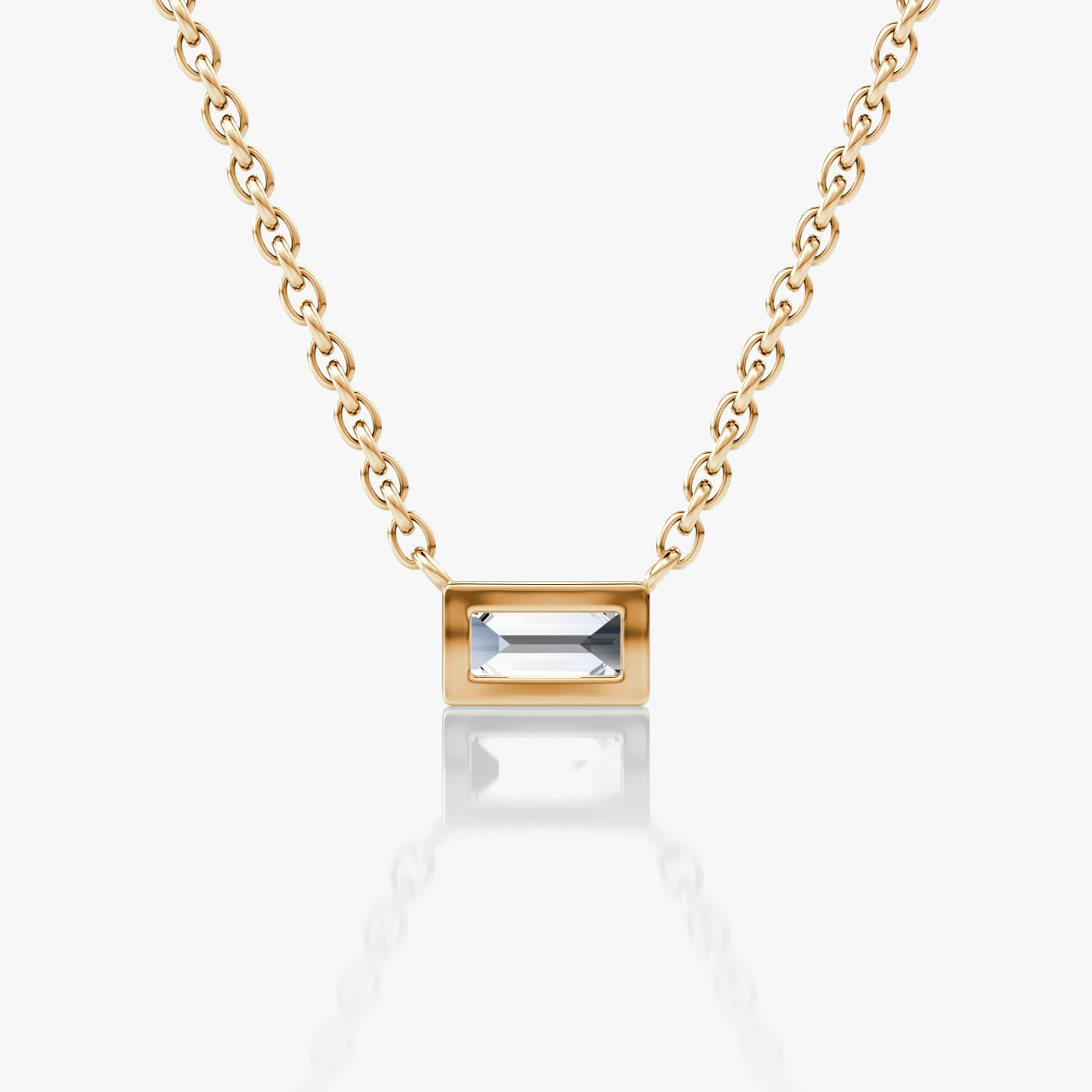 Collar Bezel Solitario | Baguette | 14k | Oro rosa | caratWeight: 0.10ct