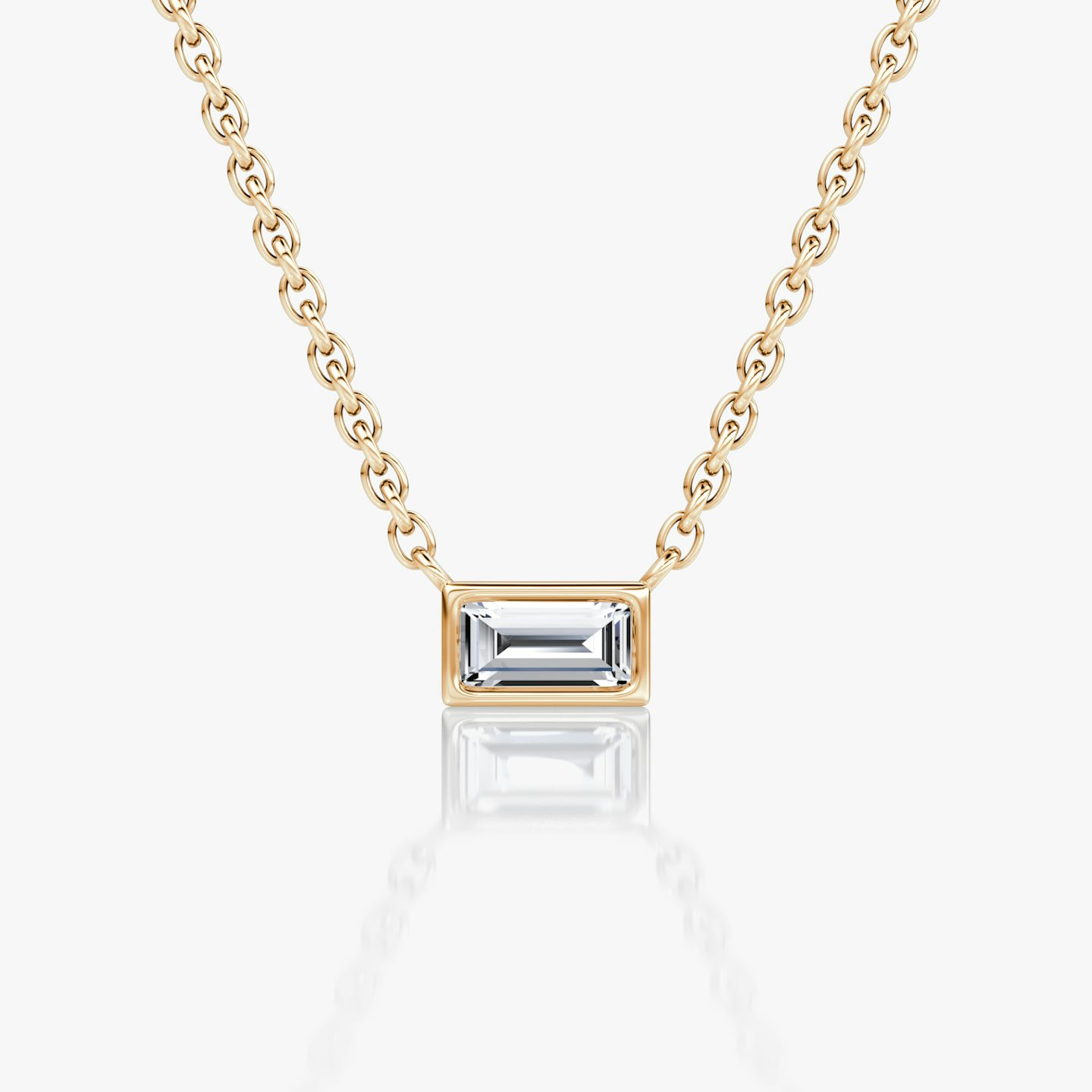Collar Bezel Solitario | Baguette | 14k | Oro rosa | caratWeight: 0.10ct