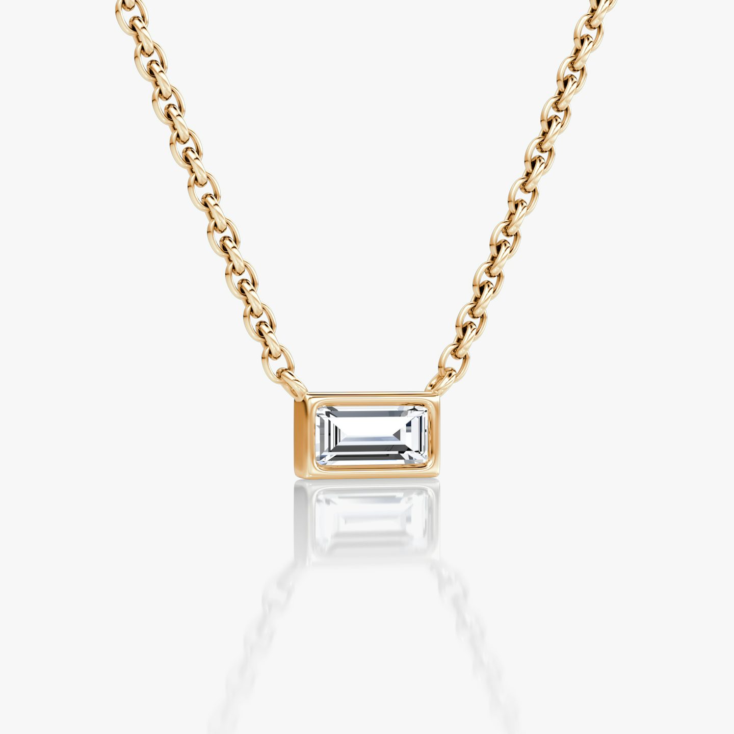 Collar Bezel Solitario | Baguette | 14k | Oro rosa | caratWeight: 0.10ct