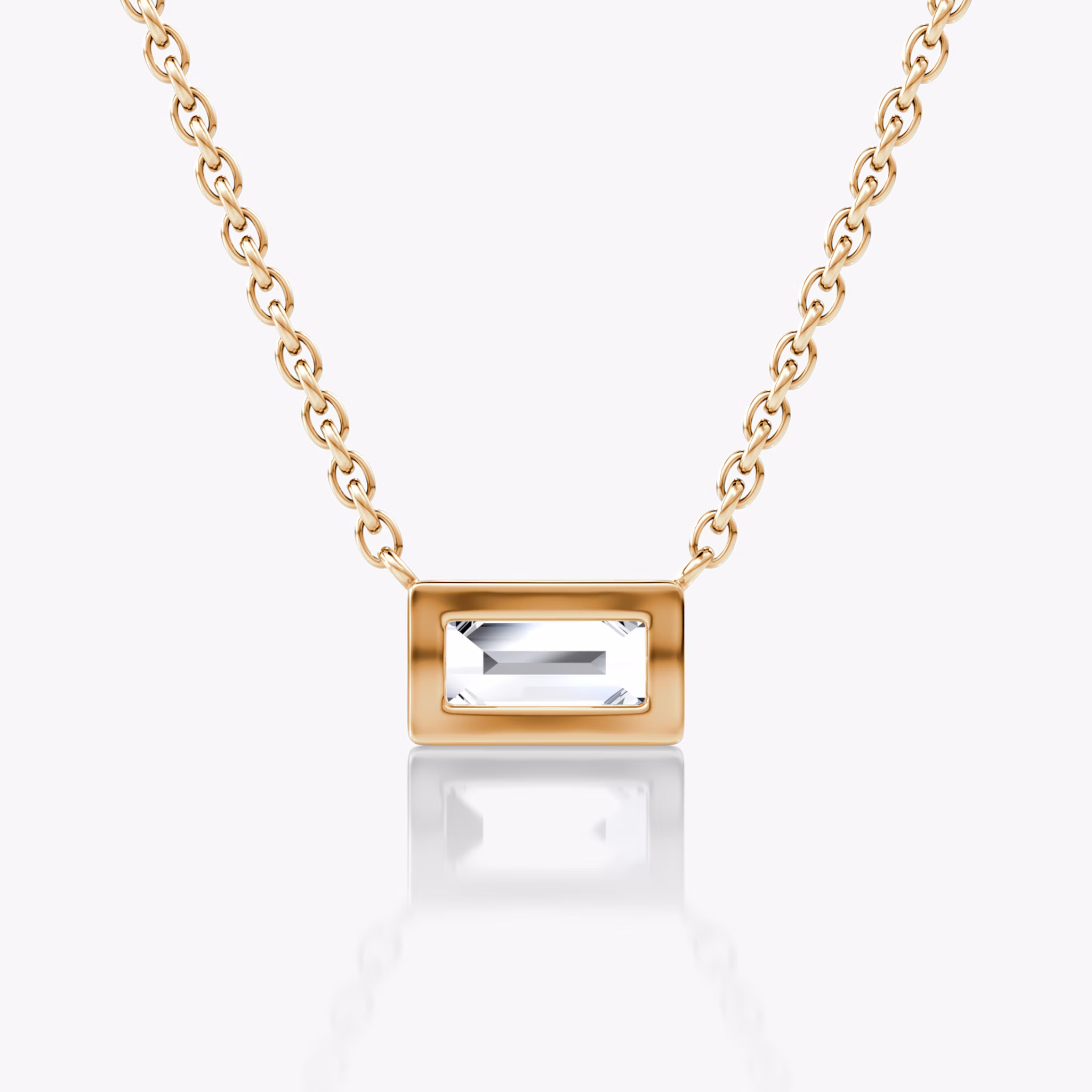 Collar Bezel Solitario | Baguette | 14k | Oro rosa | caratWeight: 0.25ct