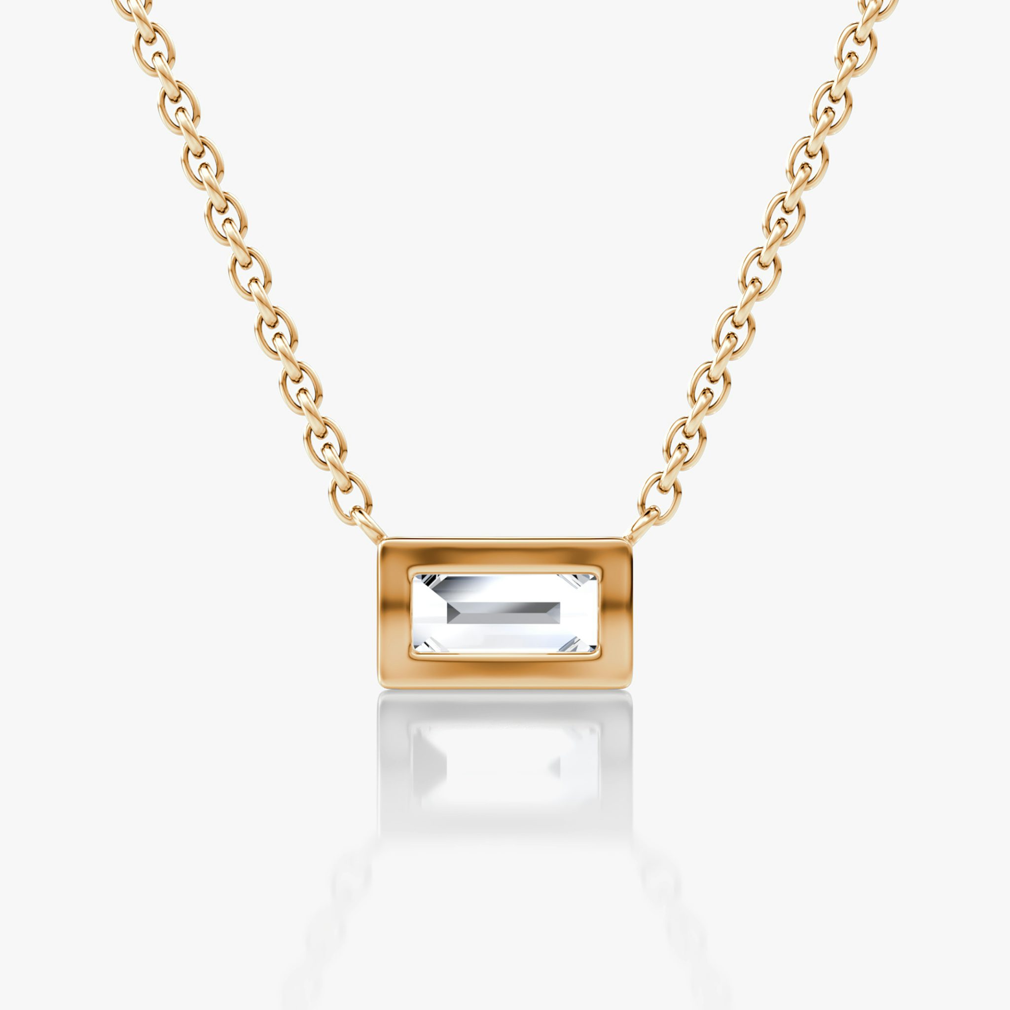Collar Bezel Solitario | Baguette | 14k | Oro rosa | caratWeight: 0.25ct