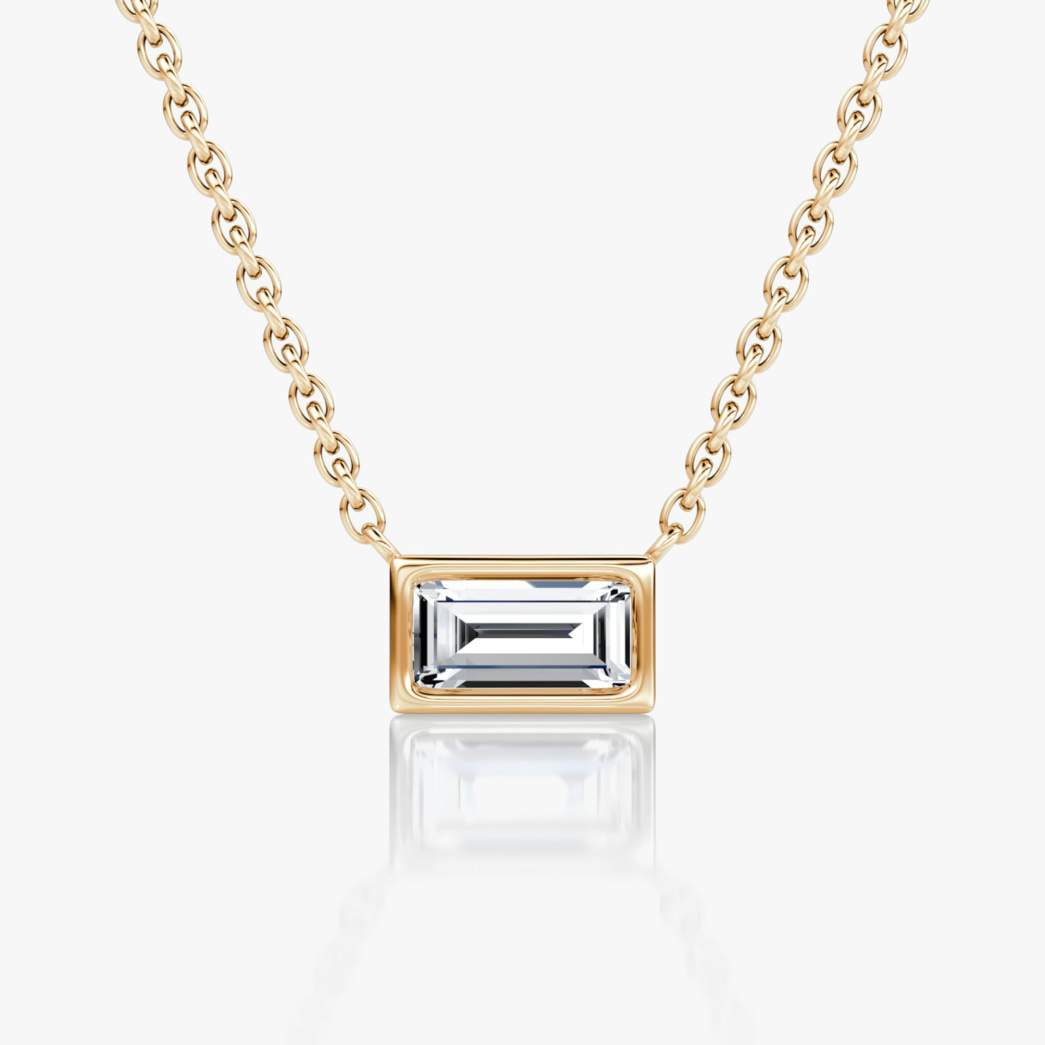 Collar Bezel Solitario | Baguette | 14k | Oro rosa | caratWeight: 0.25ct