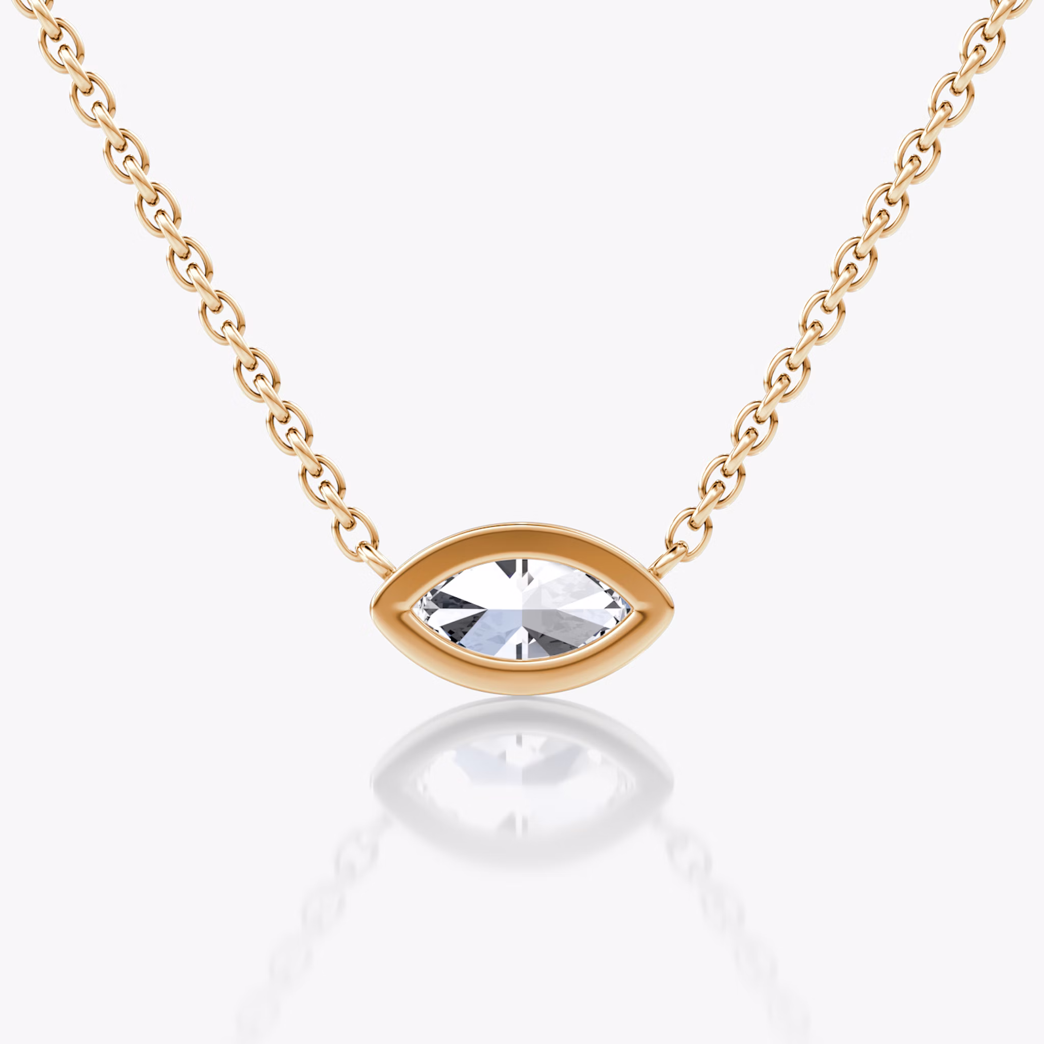 Bezel Solitaire Necklace | Marquise | 14k | Rose Gold | caratWeight: 0.25ct