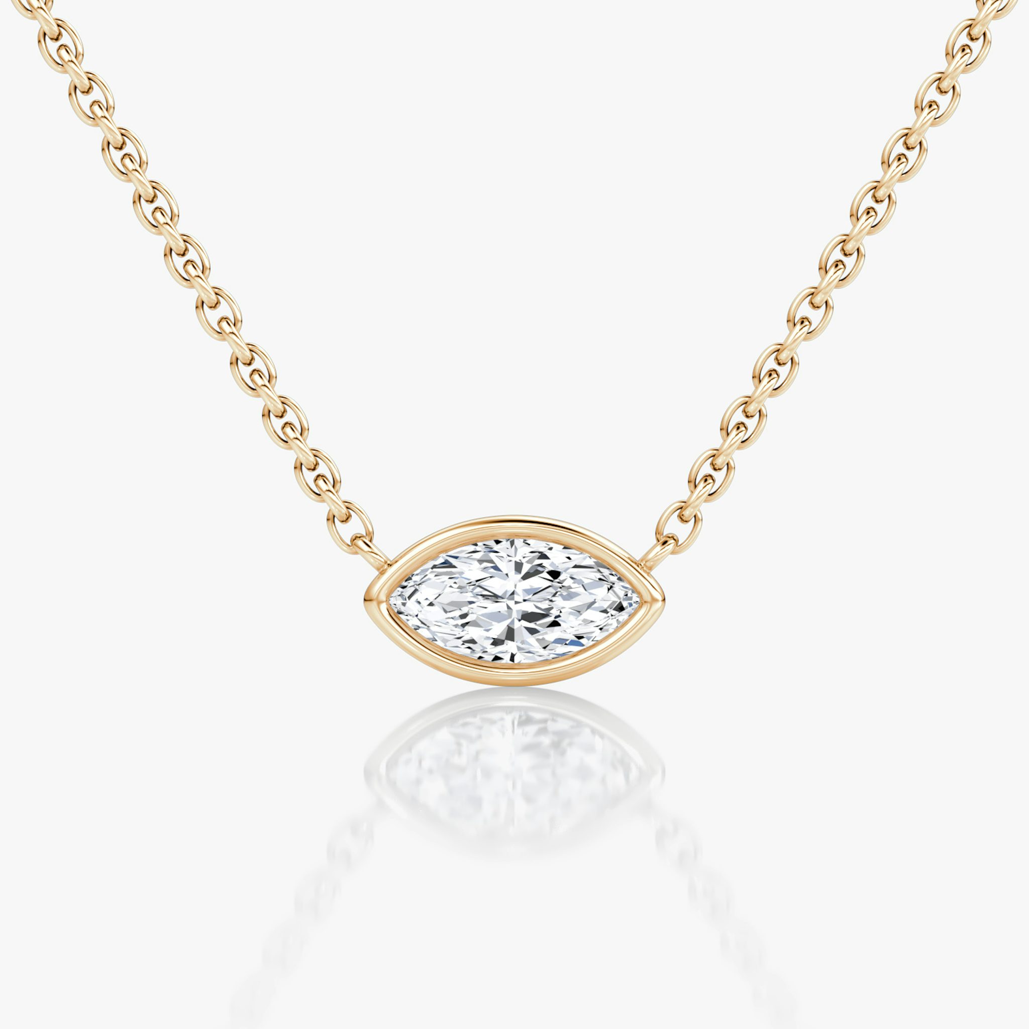 Bezel Solitaire Necklace | Marquise | 14k | Rose Gold | caratWeight: 0.25ct