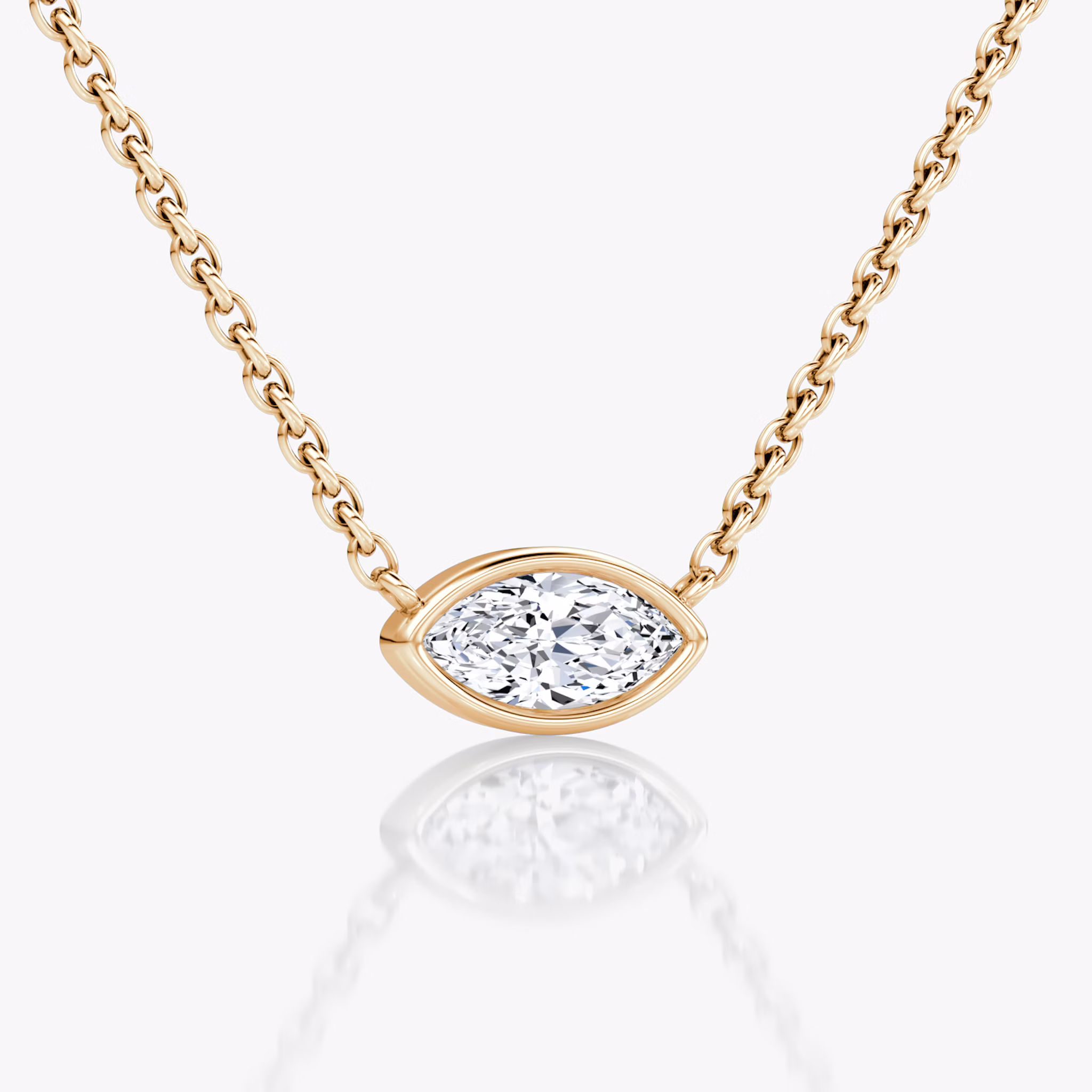 Bezel Solitaire Necklace | Marquise | 14k | Rose Gold | caratWeight: 0.25ct