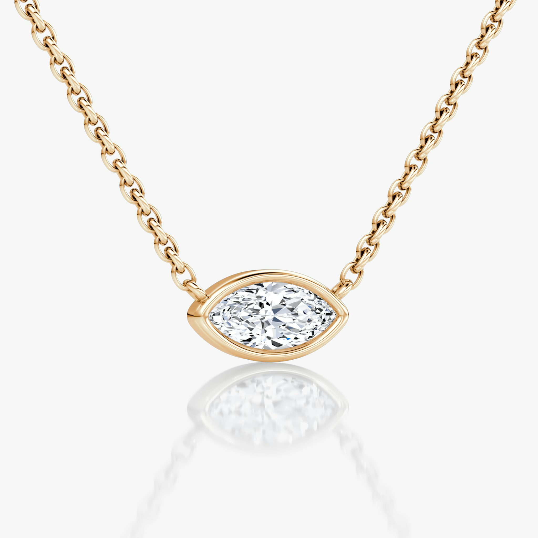 Bezel Solitaire Necklace | Marquise | 14k | Rose Gold | caratWeight: 0.25ct