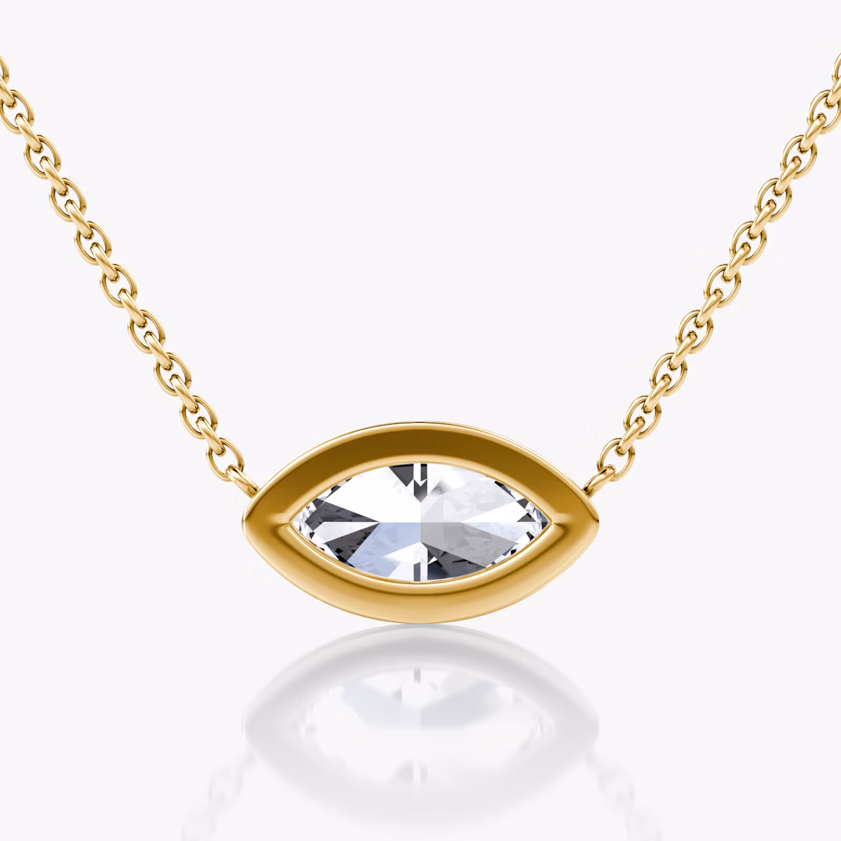 Bezel Solitaire Necklace | Marquise | 14k | Yellow Gold | caratWeight: 1.0ct