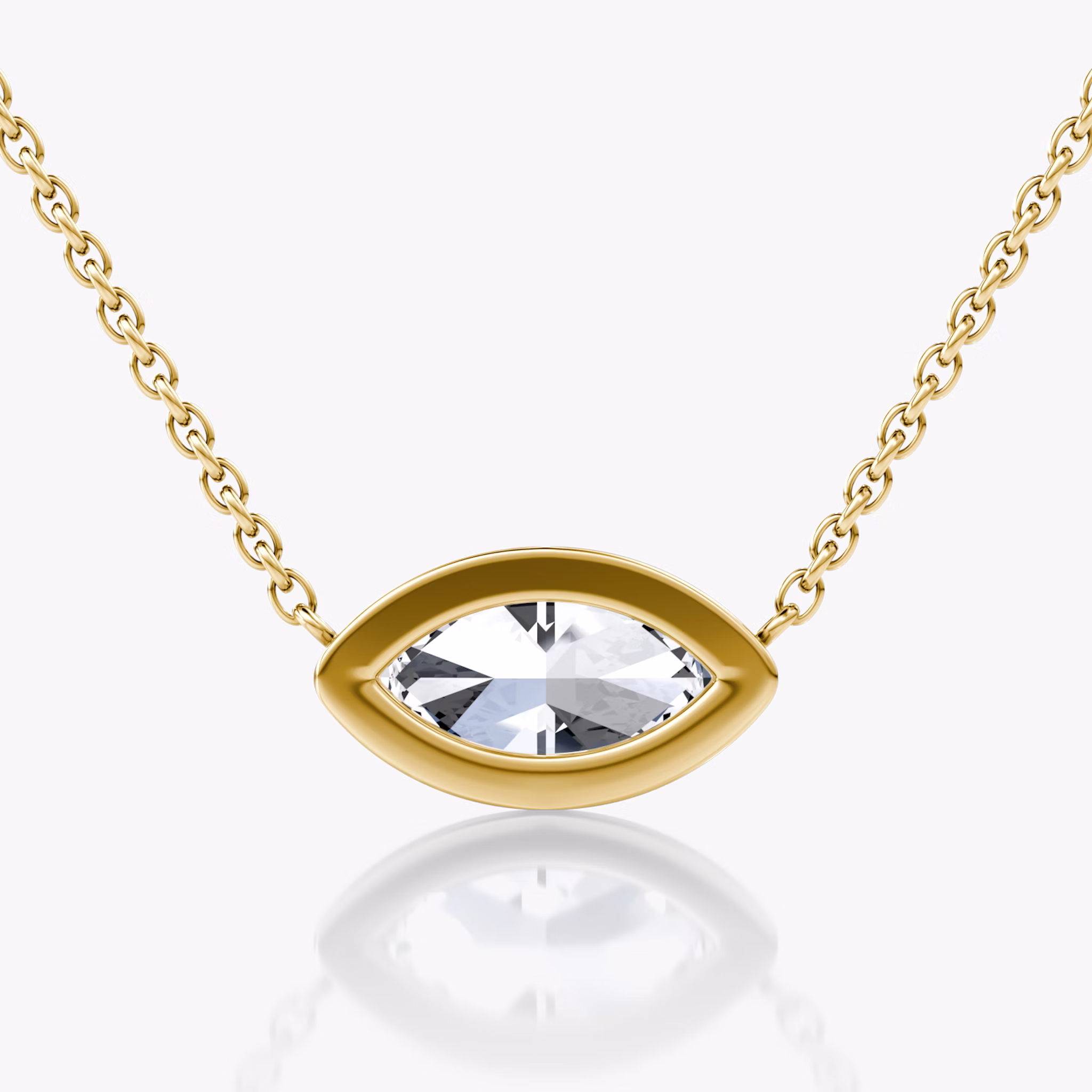Bezel Solitaire Necklace | Marquise | 14k | Yellow Gold | caratWeight: other