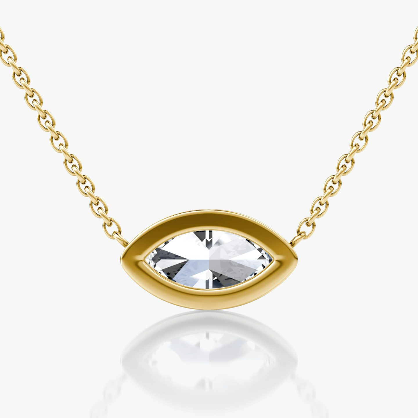 Collar Bezel Solitario | Marquise | 14k | Oro amarillo | caratWeight: other