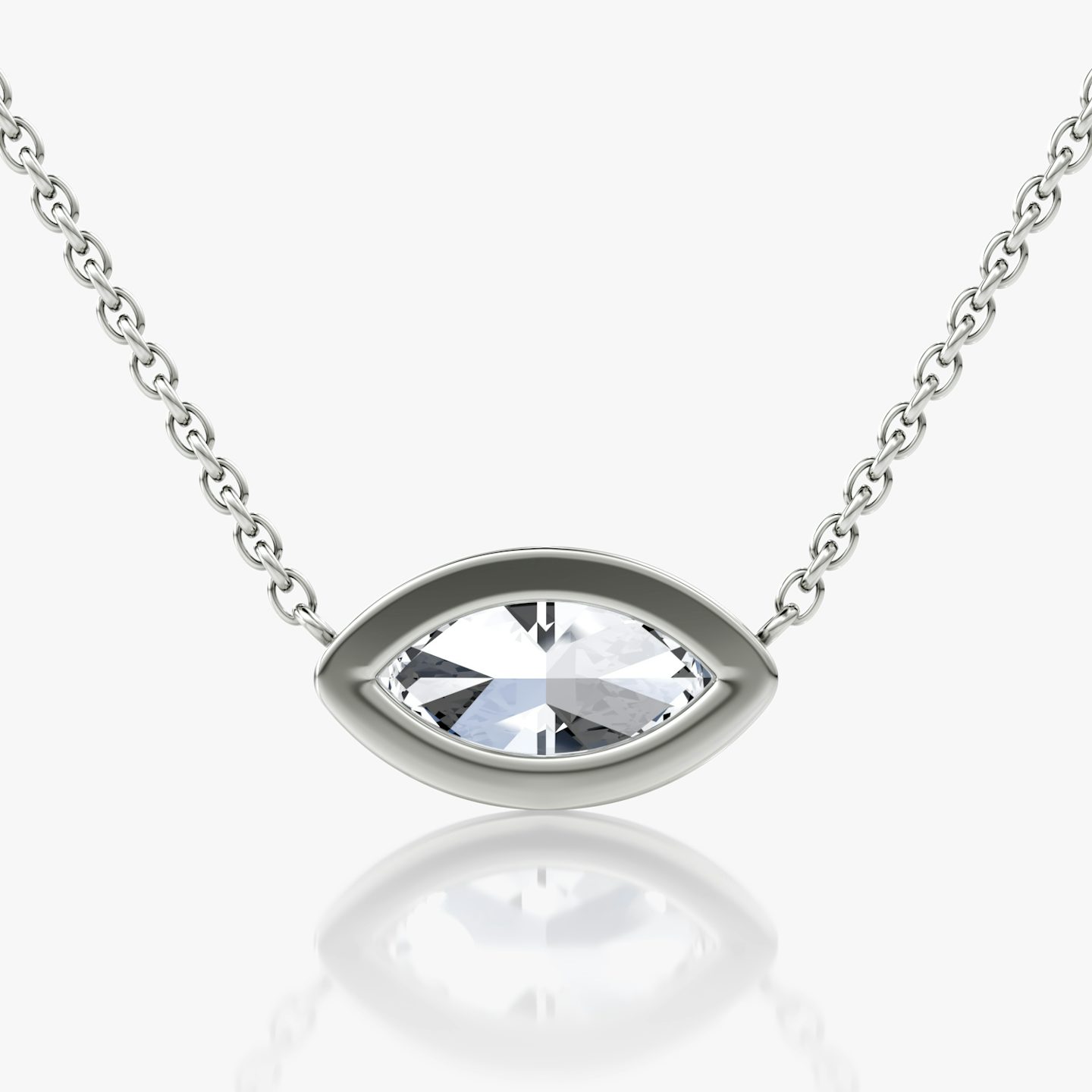 Collar Bezel Solitario | Marquise | 14k | Oro blanco | caratWeight: 1.0ct