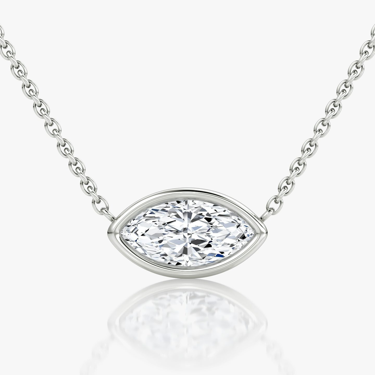 Collar Bezel Solitario | Marquise | 14k | Oro blanco | caratWeight: 1.0ct