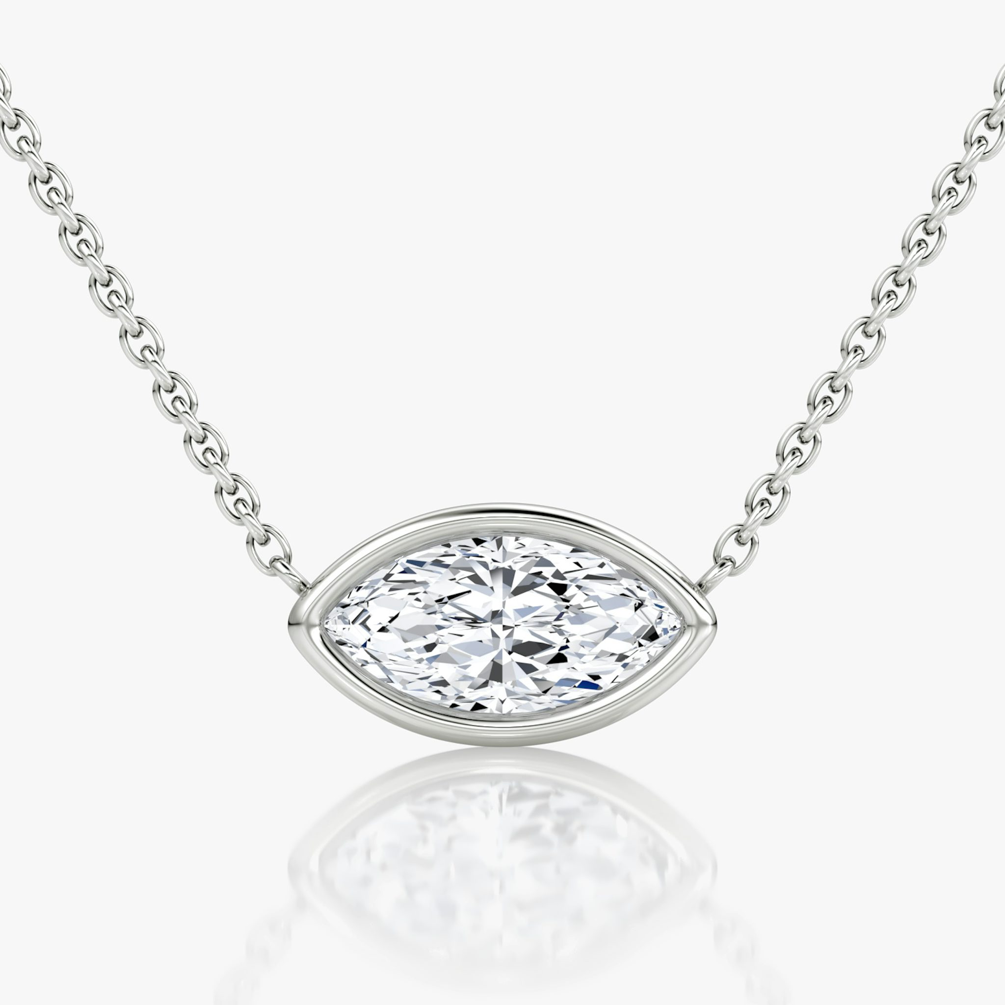 Collar Bezel Solitario | Marquise | 14k | Oro blanco | caratWeight: other