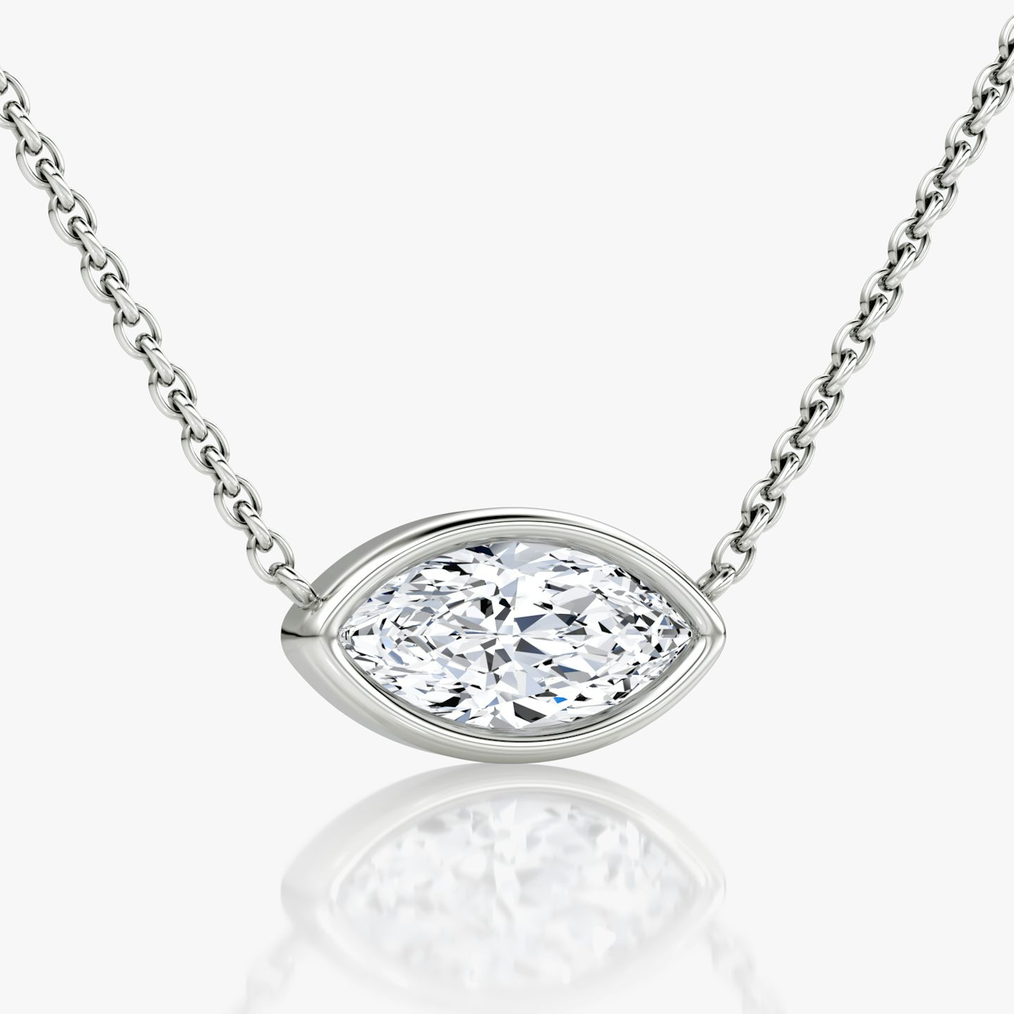Collar Bezel Solitario | Marquise | 14k | Oro blanco | caratWeight: 1.0ct