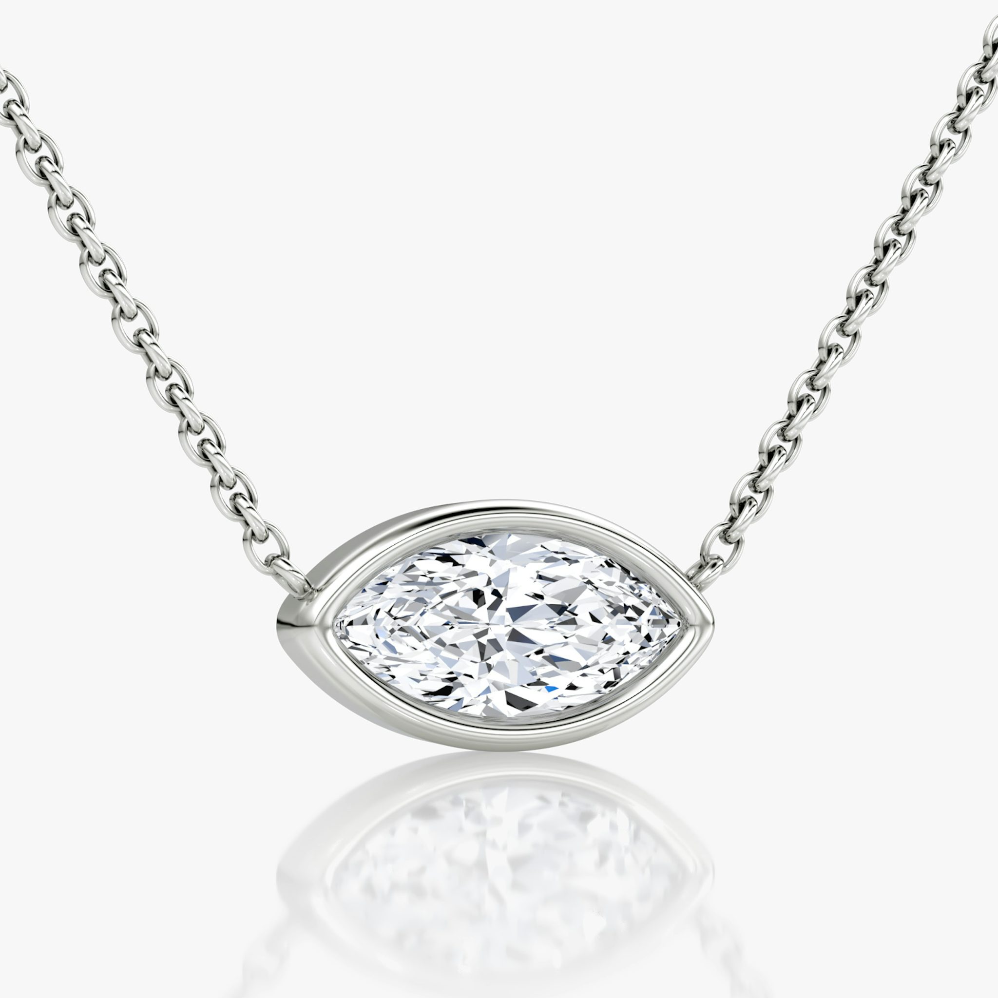 Collar Bezel Solitario | Marquise | 14k | Oro blanco | caratWeight: other