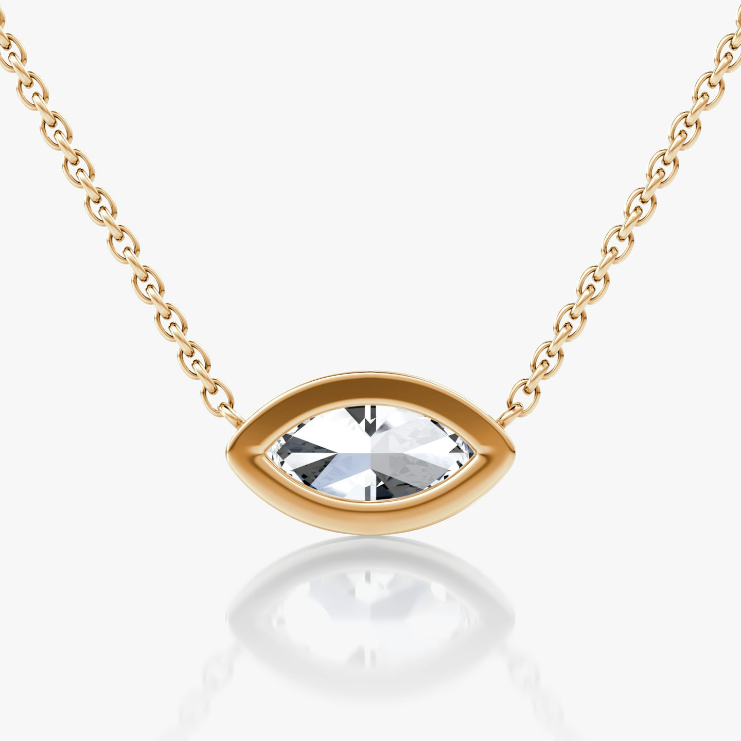 Bezel Solitaire Necklace | Marquise | 14k | Rose Gold | caratWeight: 0.75ct