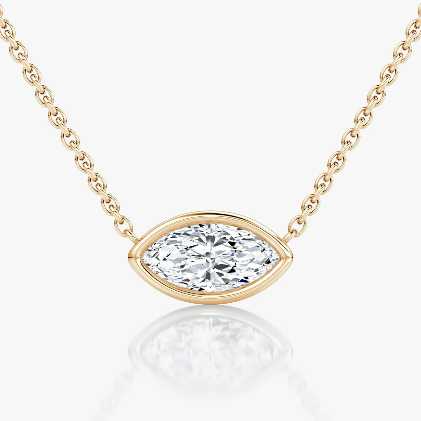 Bezel Solitaire Necklace | Marquise | 14k | Rose Gold | caratWeight: 0.75ct