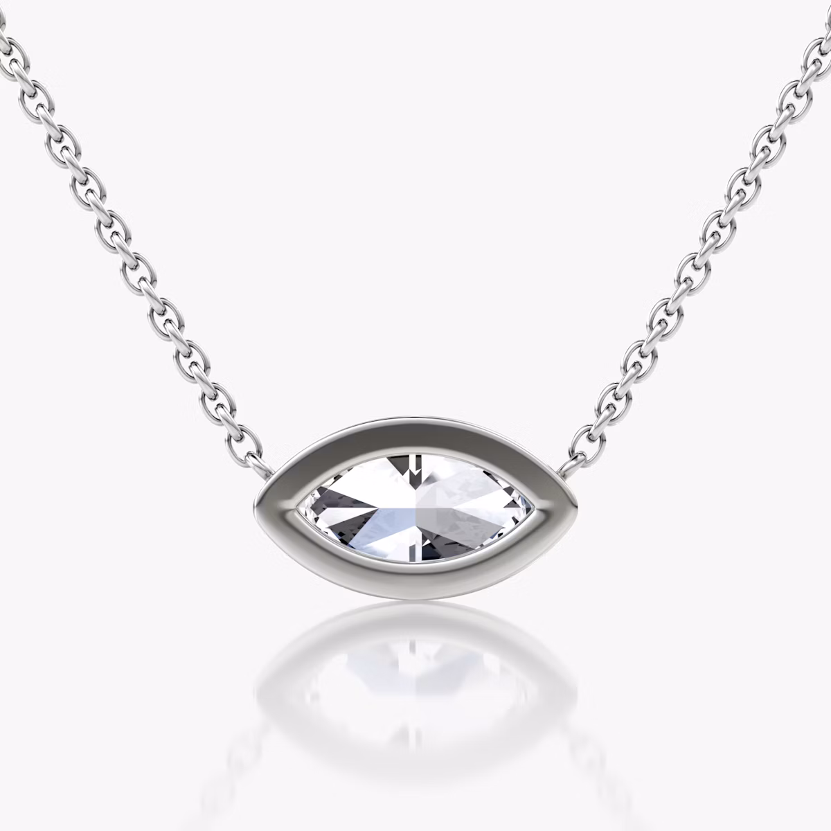 Collar Bezel Solitario | Marquise | 14k | Oro blanco | caratWeight: 0.75ct