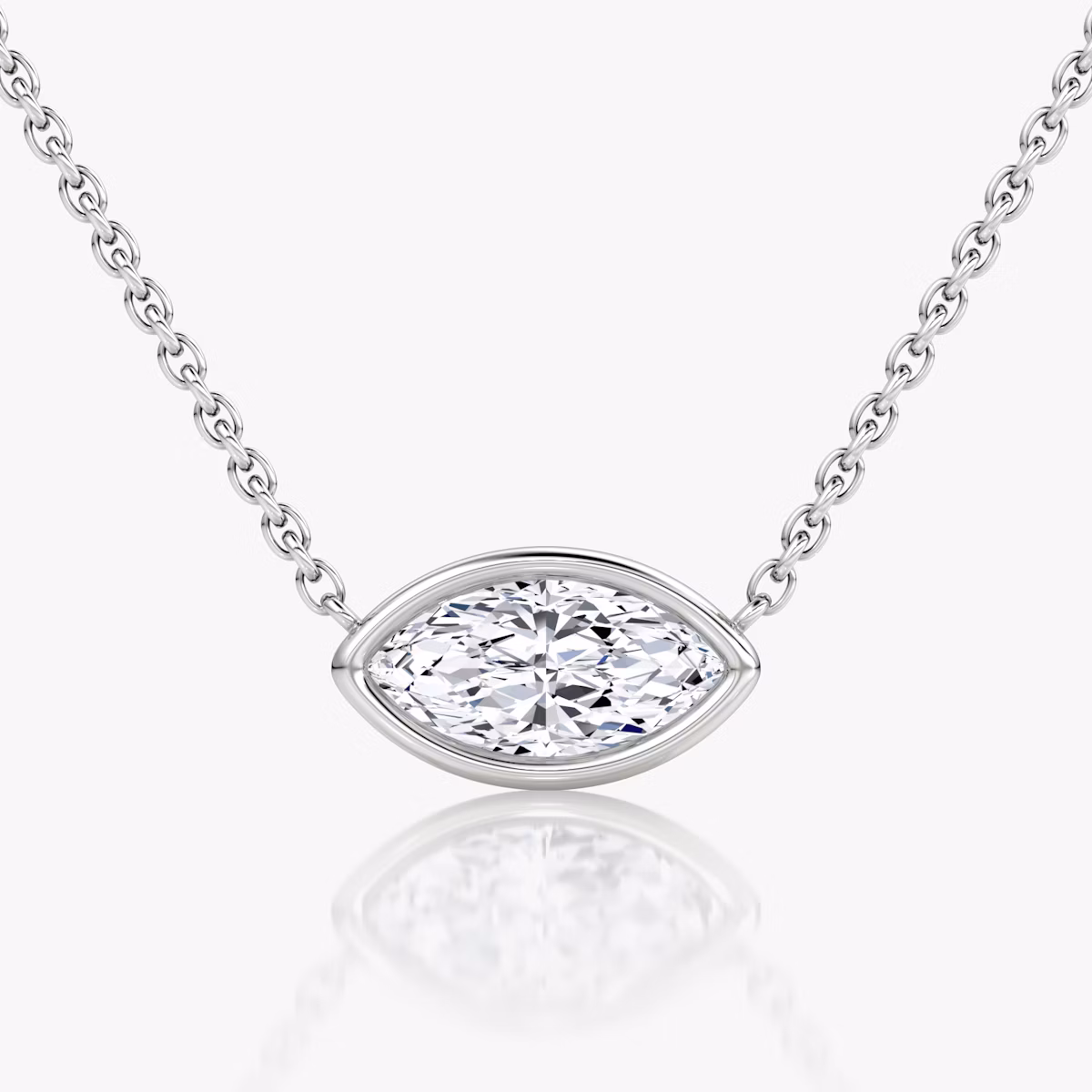 Collar Bezel Solitario | Marquise | 14k | Oro blanco | caratWeight: 0.75ct