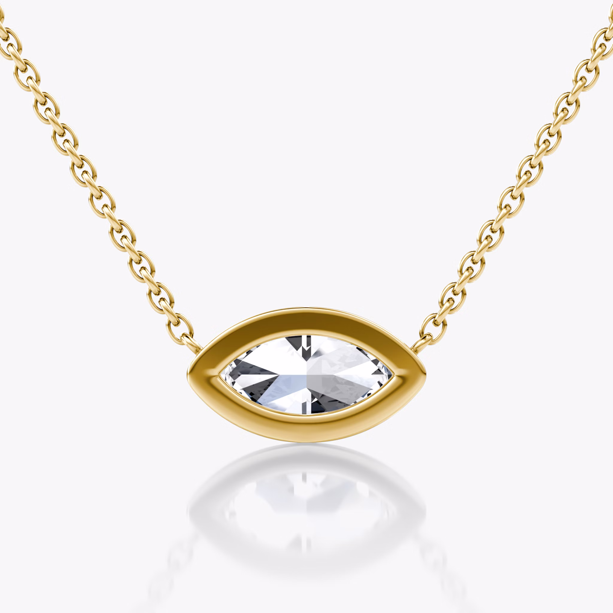 Bezel Solitaire Necklace | Marquise | 14k | Yellow Gold | caratWeight: 0.75ct