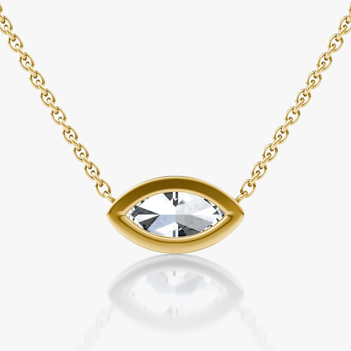 Bezel Solitaire Necklace | Marquise | 14k | Yellow Gold | caratWeight: 0.75ct