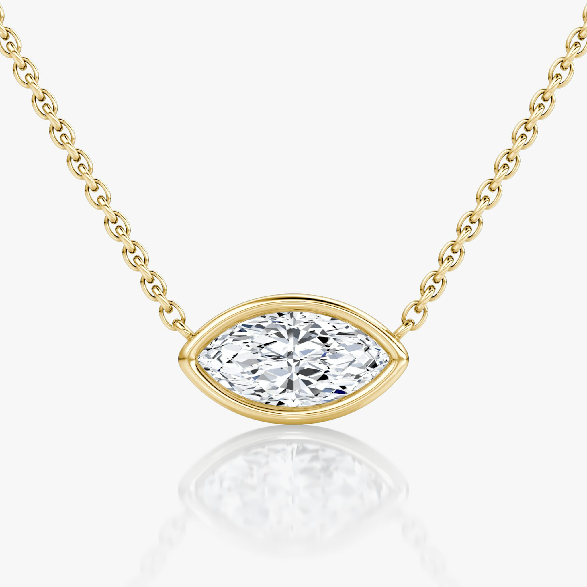 Bezel Solitaire Necklace | Marquise | 14k | Yellow Gold | caratWeight: 0.75ct