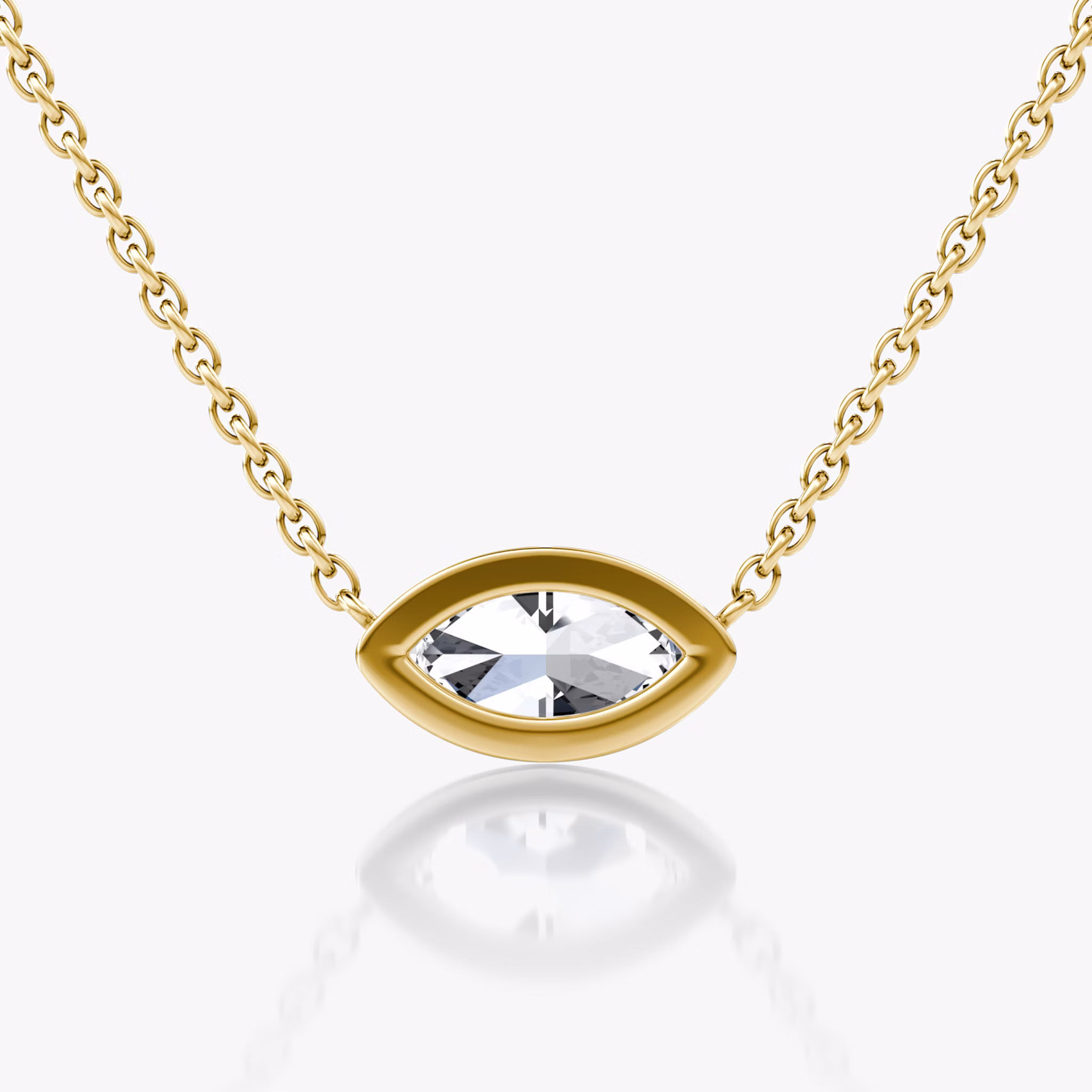 Collar Bezel Solitario | Marquise | 14k | Oro amarillo | caratWeight: 0.50ct