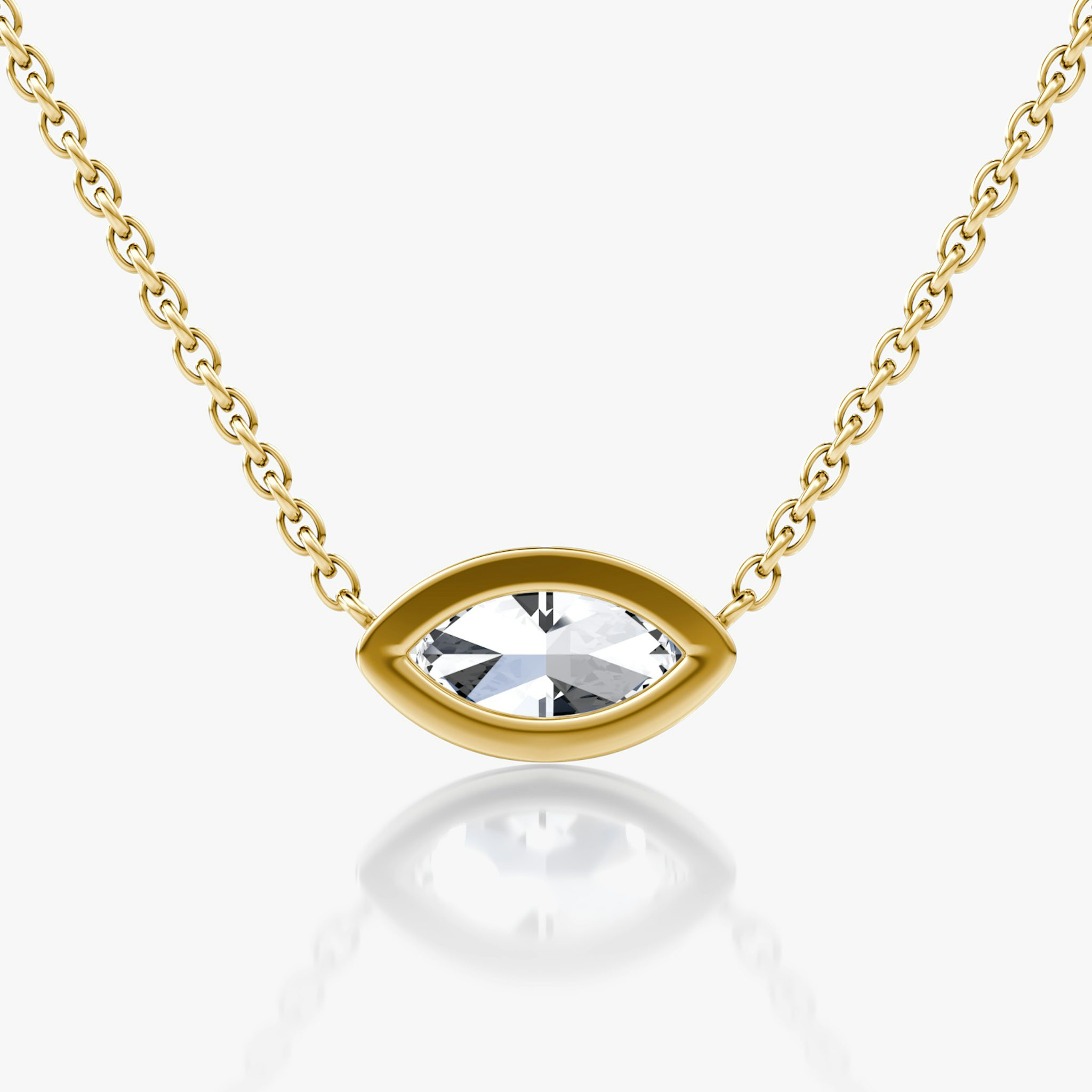 Collar Bezel Solitario | Marquise | 14k | Oro amarillo | caratWeight: 0.50ct