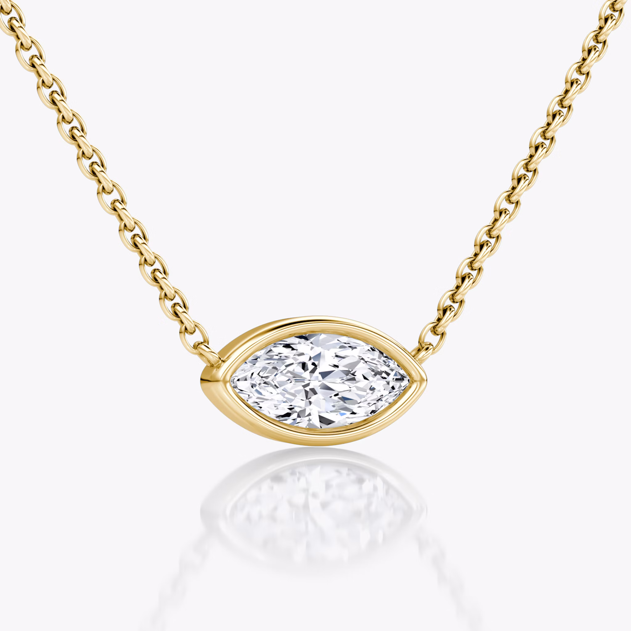 Collar Bezel Solitario | Marquise | 14k | Oro amarillo | caratWeight: 0.50ct