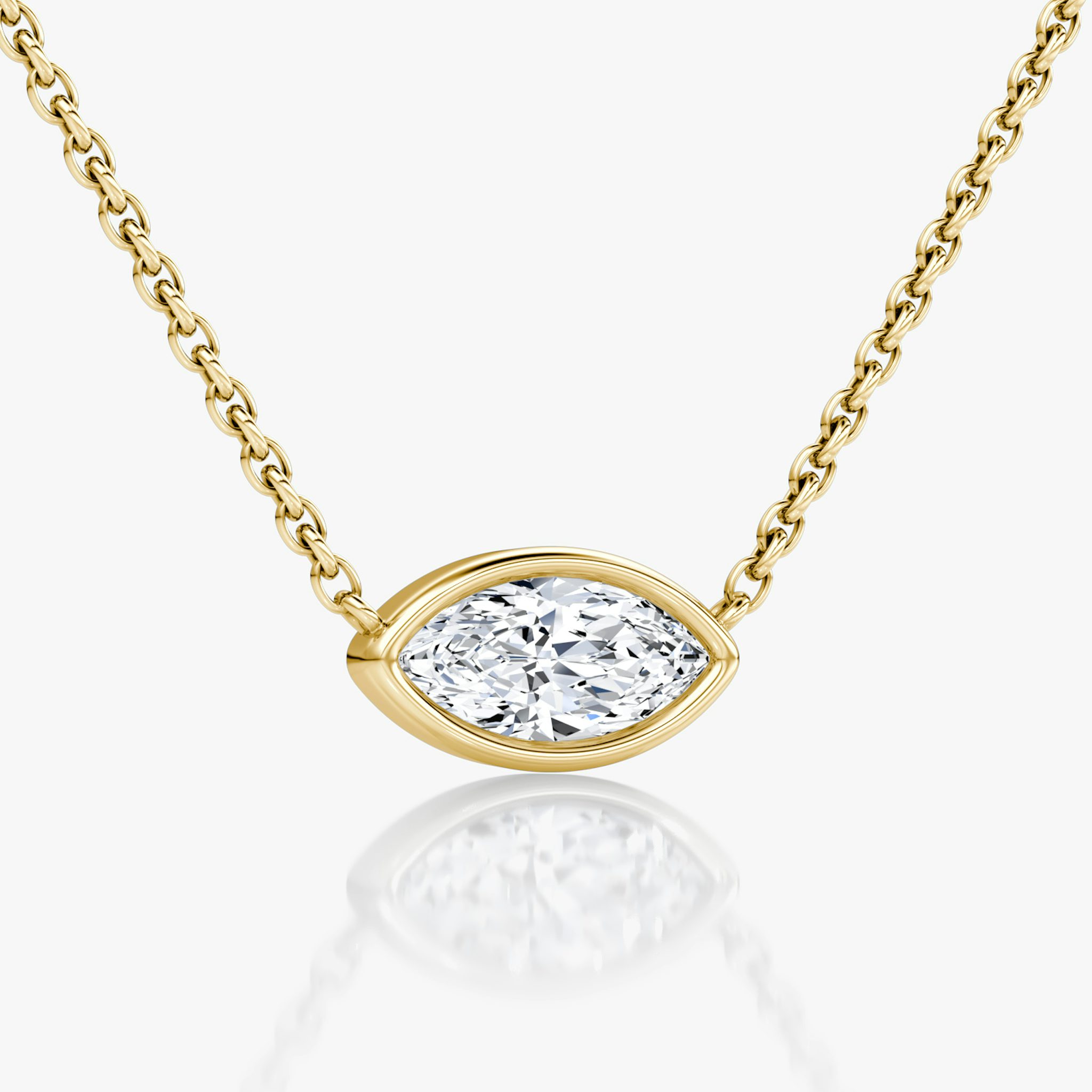 Collar Bezel Solitario | Marquise | 14k | Oro amarillo | caratWeight: 0.50ct