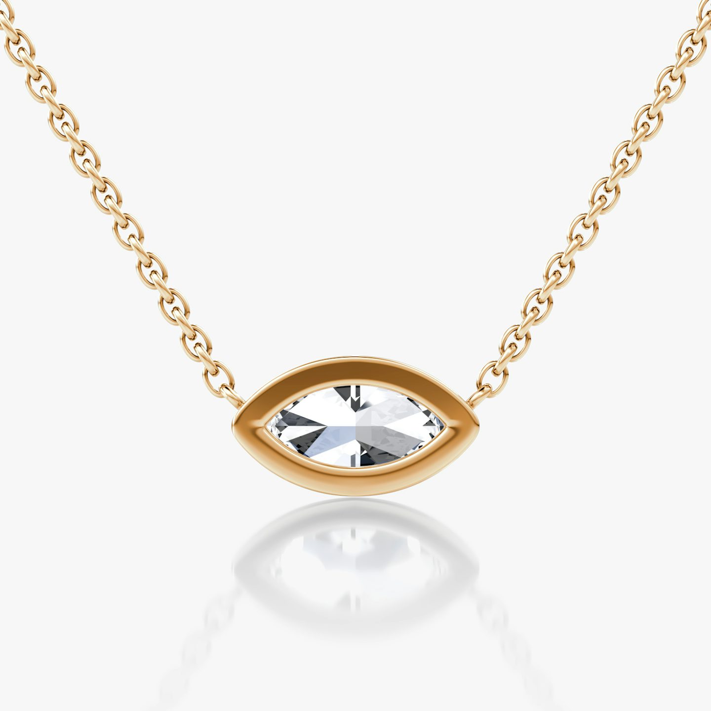 Collar Bezel Solitario | Marquise | 14k | Oro rosa | caratWeight: 0.50ct